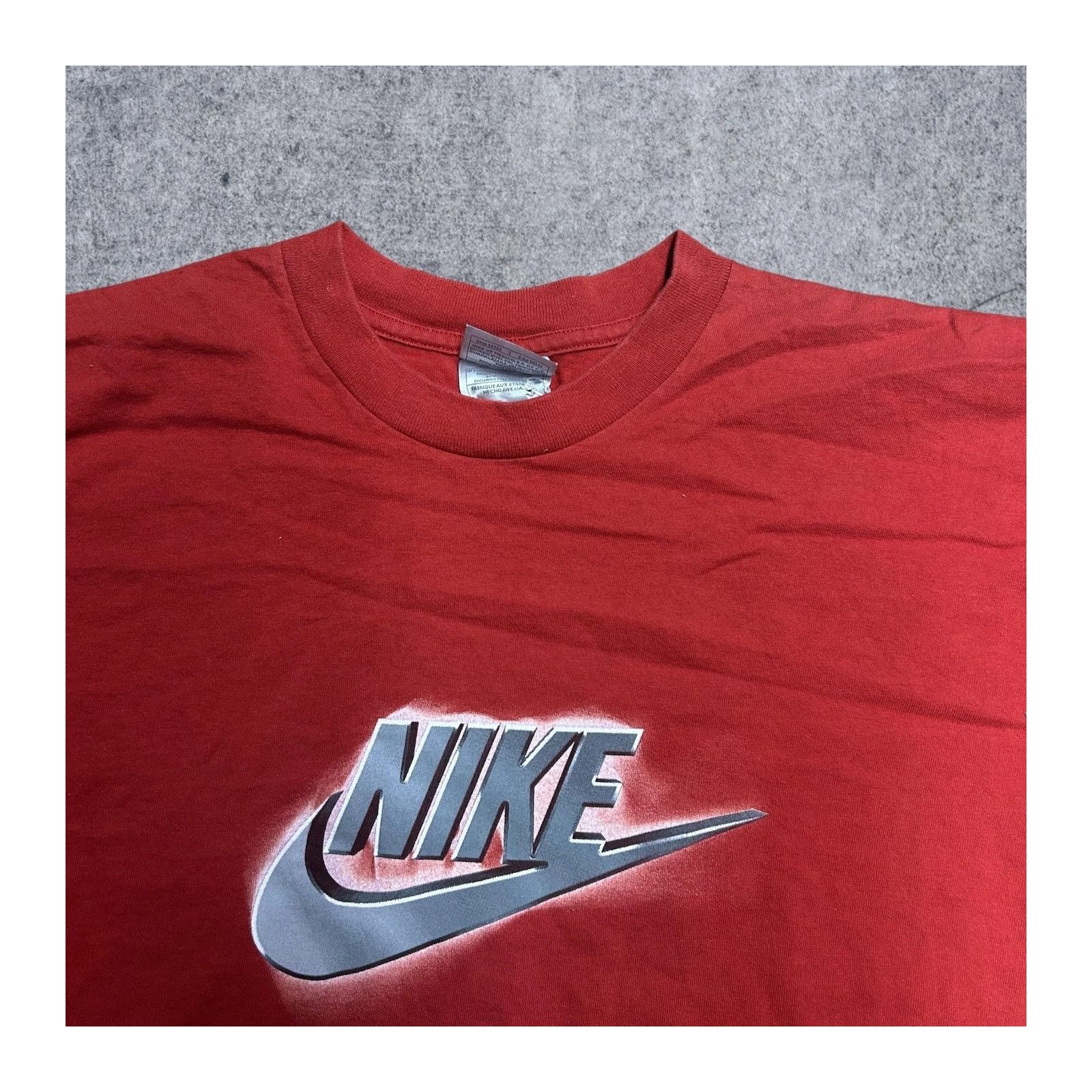 Nike Vintage Y2K Nike Logo Long Sleeve Spellout Swoosh Shirt Red Size US L / EU 52-54 / 3 - 5 Thumbnail