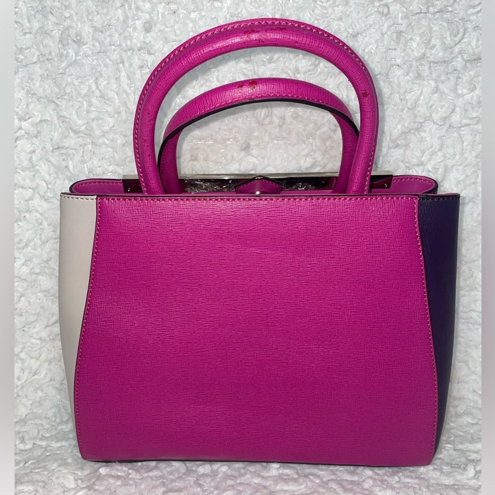 Fendi Fendi 2Jours Petite Geometric Satchel Magenta Multi Size ONE SIZE - 6 Thumbnail
