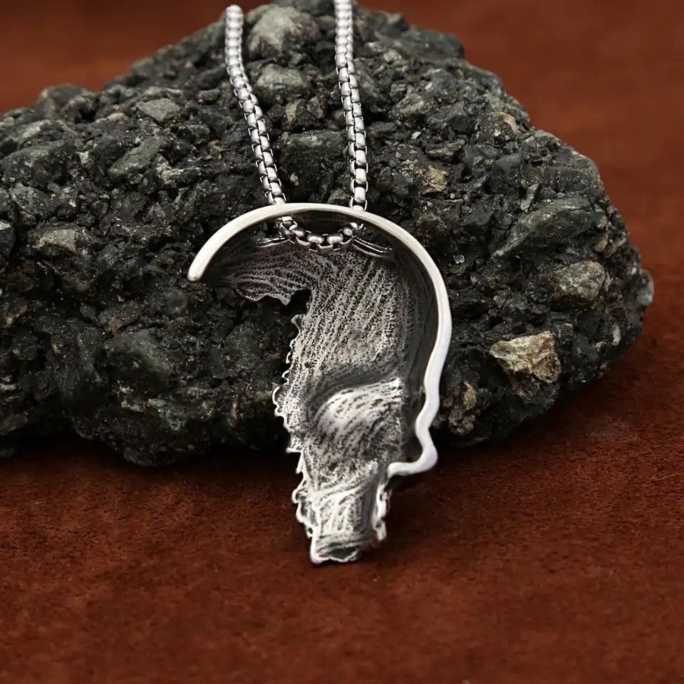 Jewelry Gothic Skull Pendant Stainless Steel Skull Chain Necklace Size ONE SIZE - 4 Thumbnail