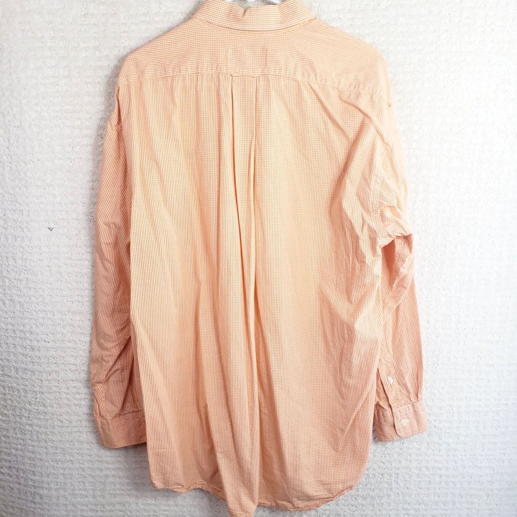 Vintage VINTAGE Ludens Dress Shirt Men L Orange Check Long Sleeve Embroidered SC Logo Button-Down Collar Shirt Size 42R - 7 Thumbnail