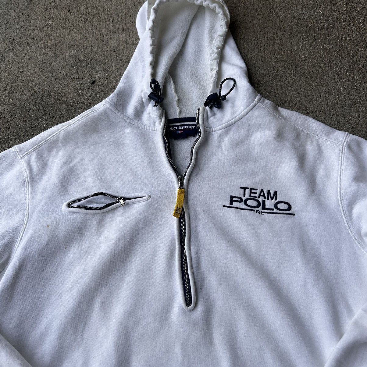 Lo Life × Polo Ralph Lauren × Vintage 90s polo sport team polo half zip hoodie. Size US L / EU 52-54 / 3 - 6 Thumbnail