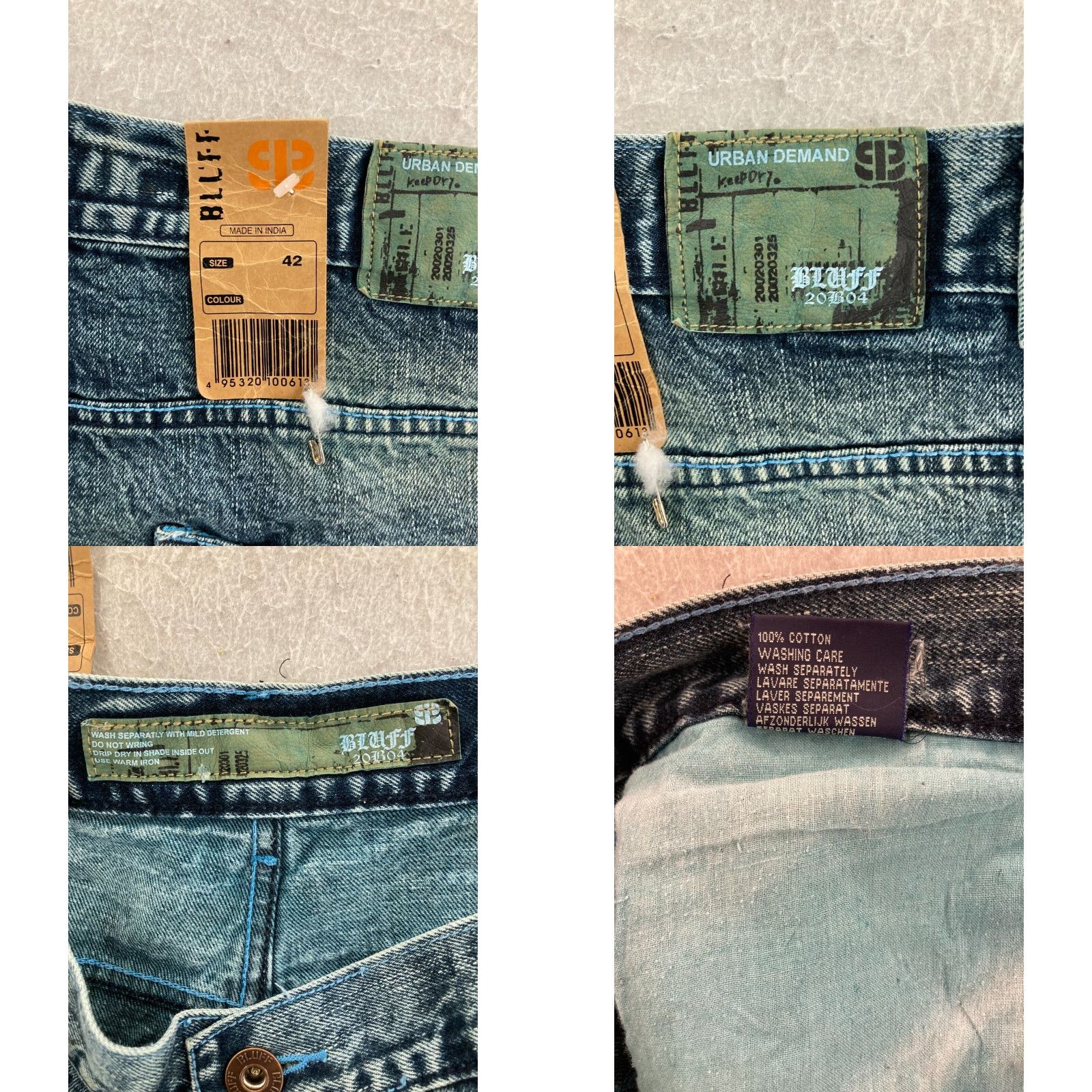 Vintage VINTAGE Bluff Urban Bermuda Shorts Mens 42 Blue Denim Acid Wash Cotton NWT Size US 42 / EU 58 - 8 Thumbnail