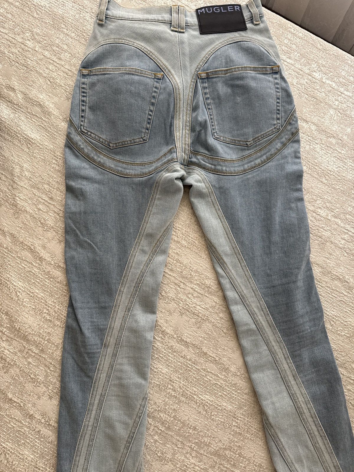 Mugler MUGLER High-Rise Panelled Skinny Jeans Size 26" / US 2 / IT 38 - 4 Thumbnail