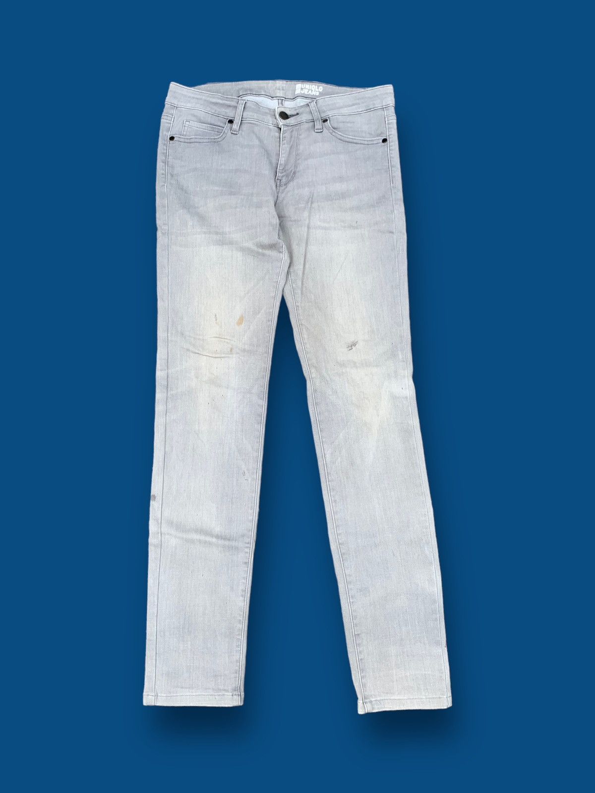 Japanese Brand Steals! Uniqlo Jeans Grey Denim Skinny Fit Size US 30 / EU 46 - 1 Thumbnail