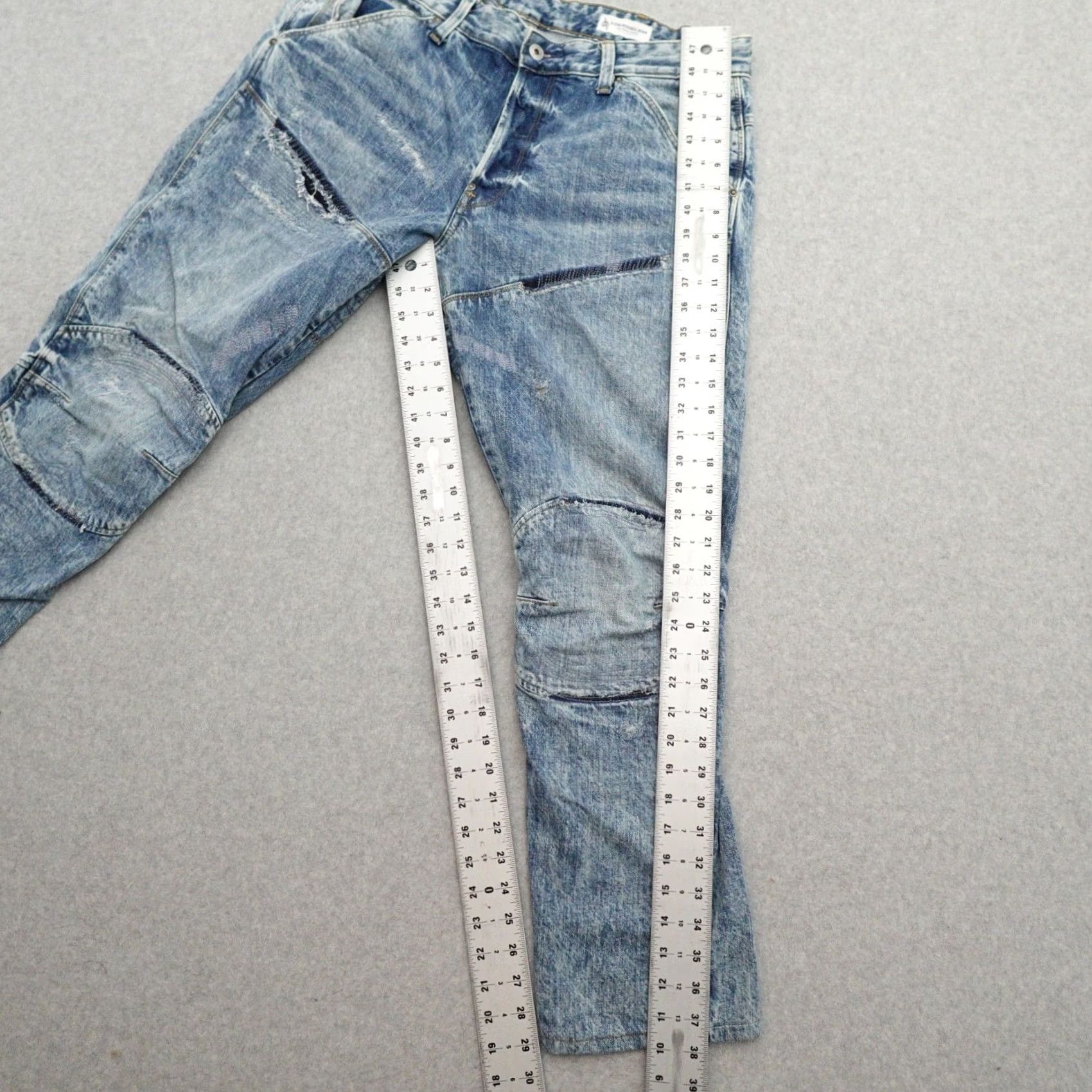 G-Star G-Star Jeans Mens 36 (36X29) 3D Knee Zip Raw Denim Blue Regular Fit Tapered Inseam 29 Shirt? Size US 36 / EU 52 - 3 Thumbnail
