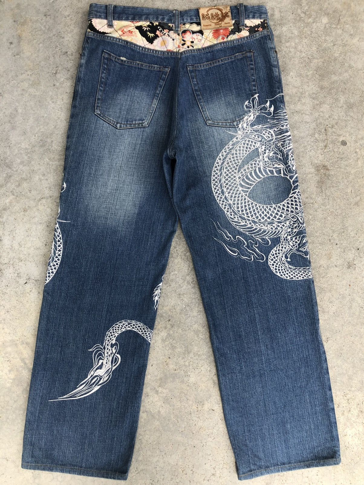 Karakuri Tamashii Karakuri Tamashii Embroidered Baggy Distressed Size US 34 / EU 50 - 2 Thumbnail