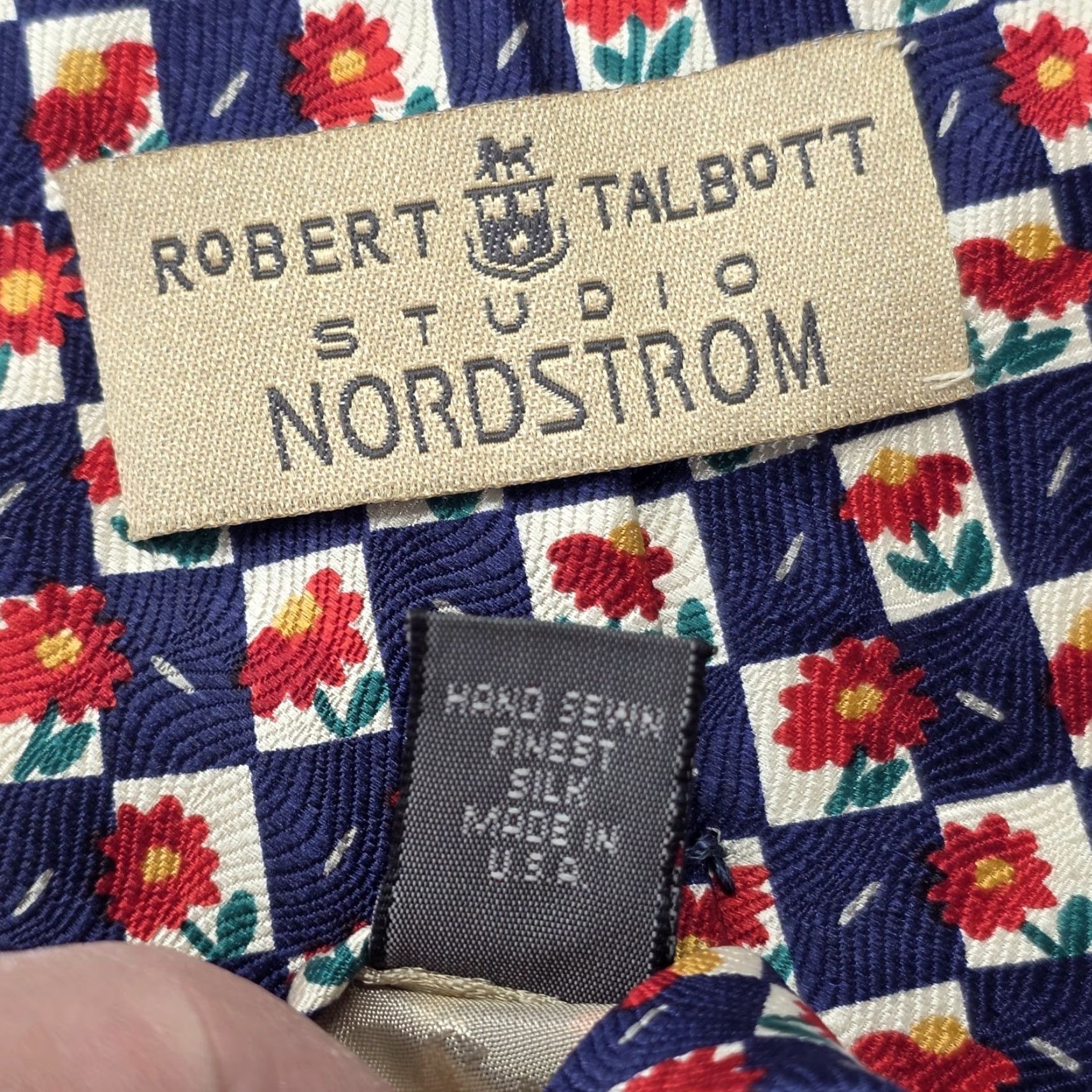 Robert Talbott Robert Talbott Studio Tie Adult 58.25" X 4" Blue Silk Floral Spring Designer Preppy USA Mens Size ONE SIZE - 5 Thumbnail