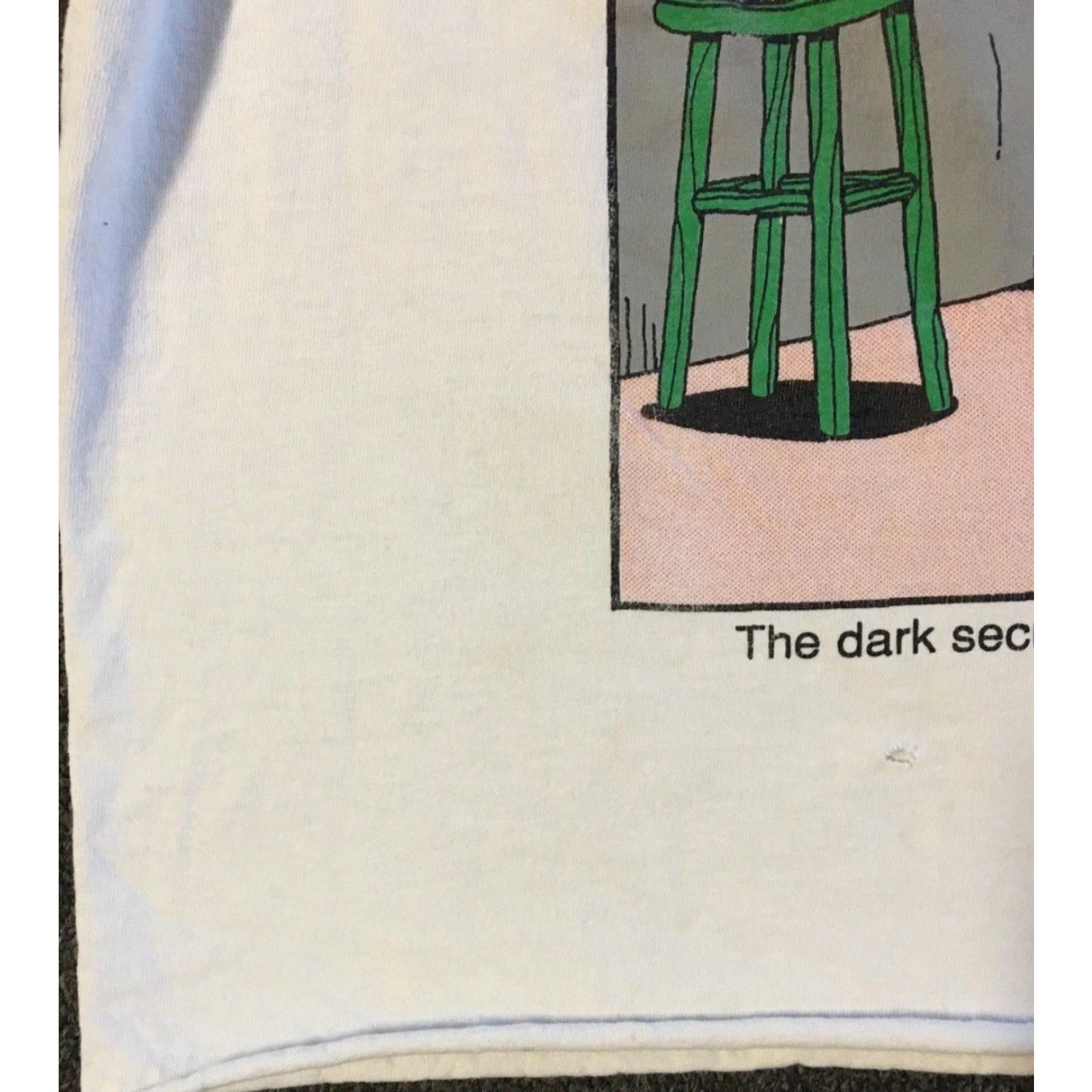 Vintage Vtg 90s Dark Secret To Chicken Fried Steak Faded Crop Shirt L Funny Joke Grunge Shirt Womens L White Distressed 80s Grunge Humor USA California Surf Size L / US 10 / IT 46 - 6 Thumbnail