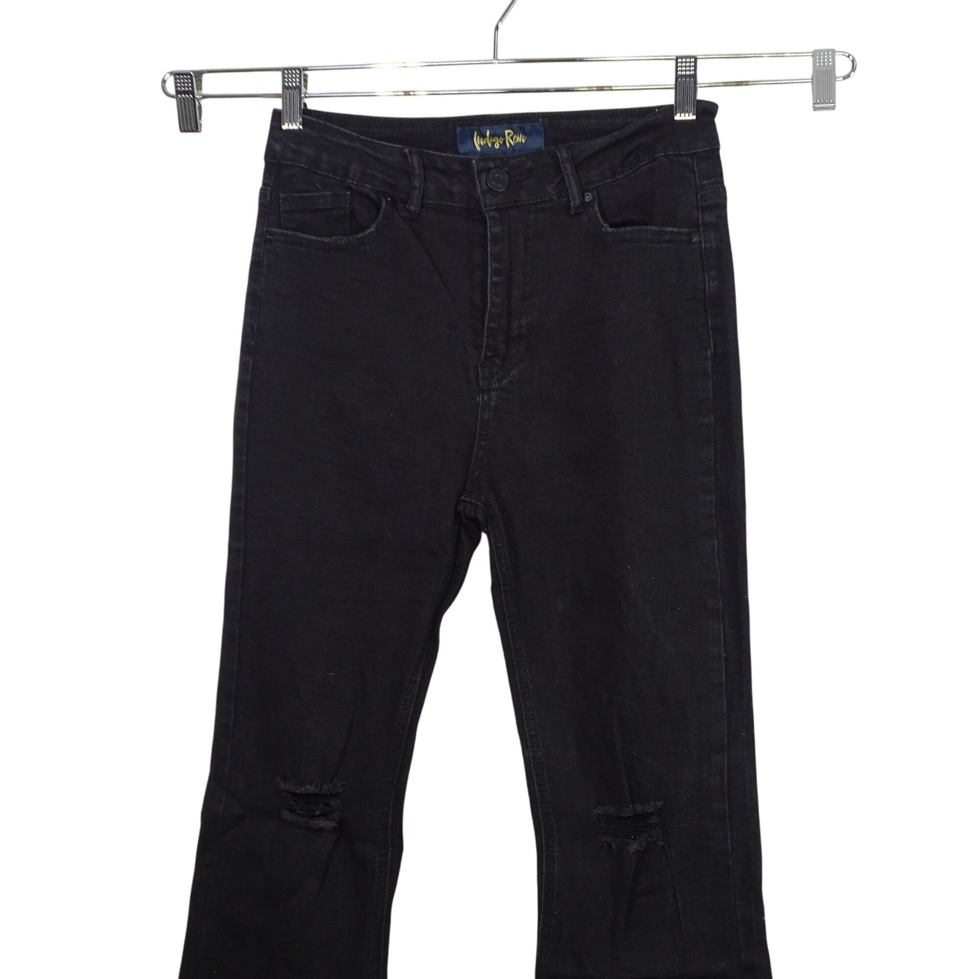 Other Indigo Rein Black Flare Jeans Women Juniors Size 11 Ripped Size 28" / US 6 / IT 42 - 2 Thumbnail