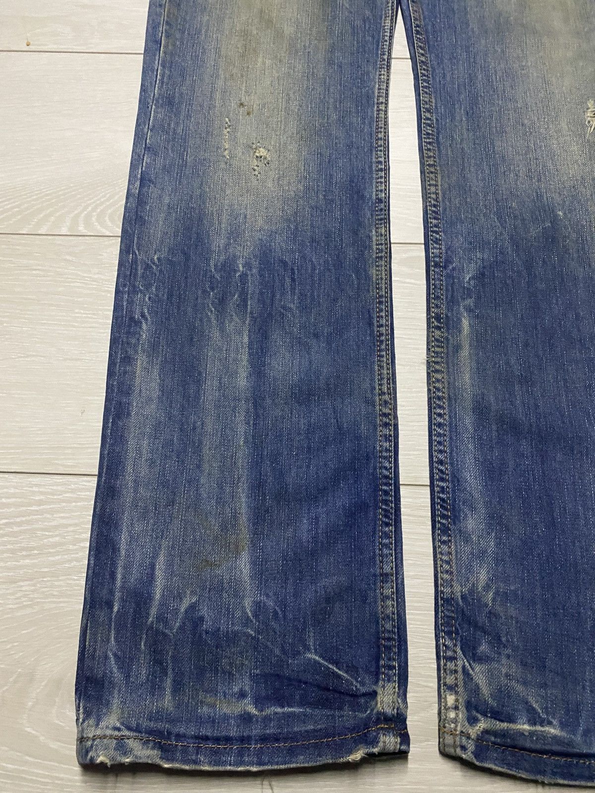 Rhude × Zara Vintage Zara Denim Mud Wash Distressed Loose Jeans Size US 34 / EU 50 - 11 Thumbnail