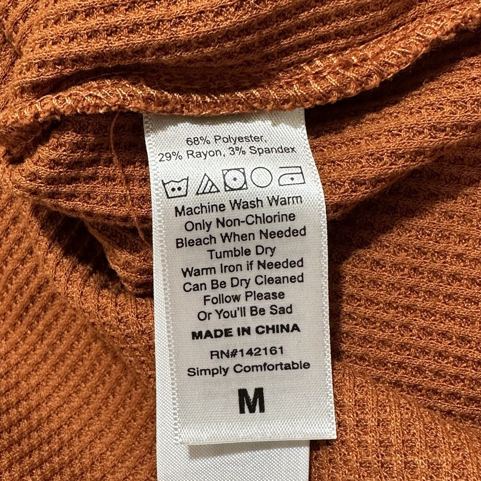 Other LuLaRoe Medium Burnt Orange Cowlneck Waffle Knit Sweater Size M / US 6-8 / IT 42-44 - 4 Thumbnail