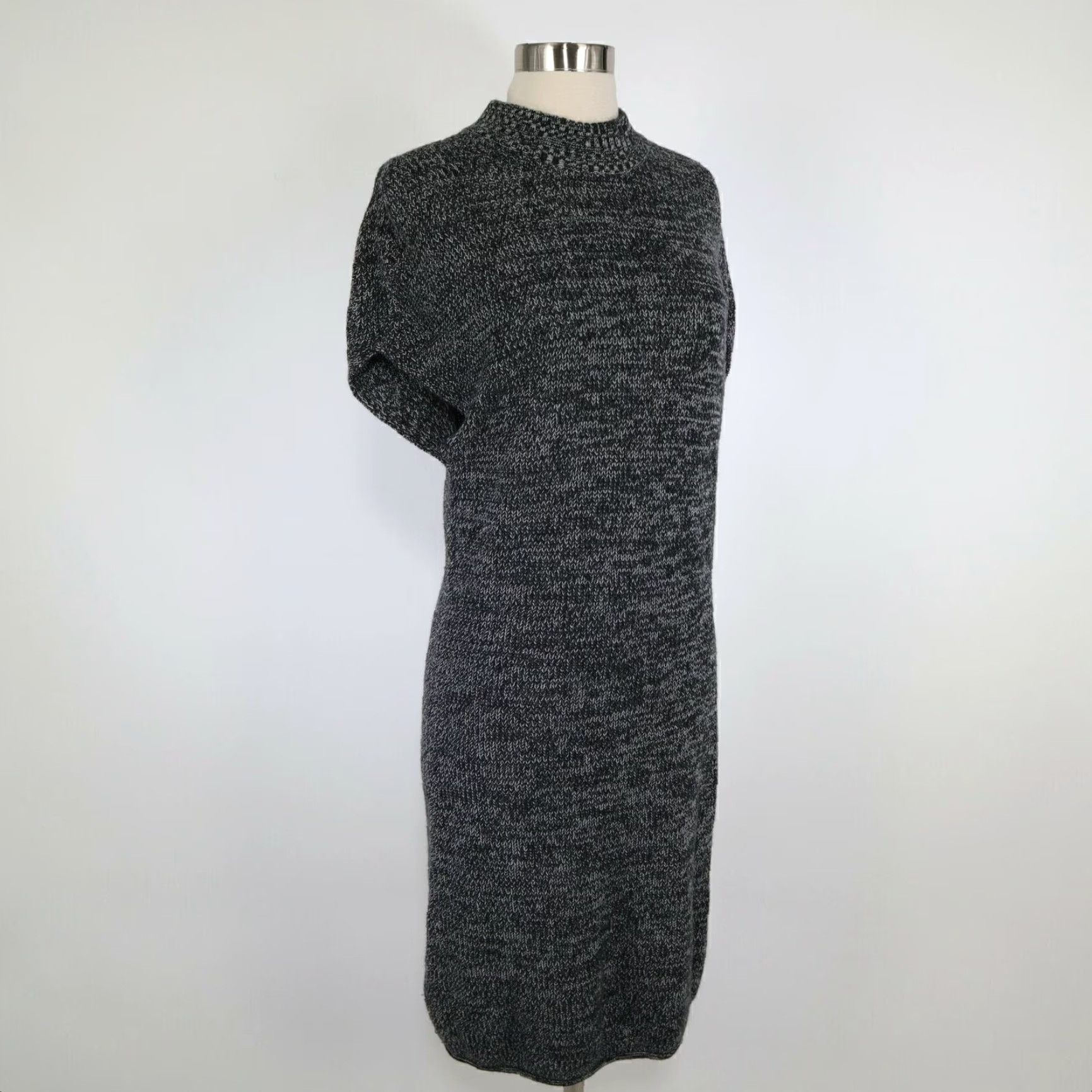 Athleta Athleta Sweater Dress Merino Wool Womens S Small Pinewood Black  Gray Knit Dolman
