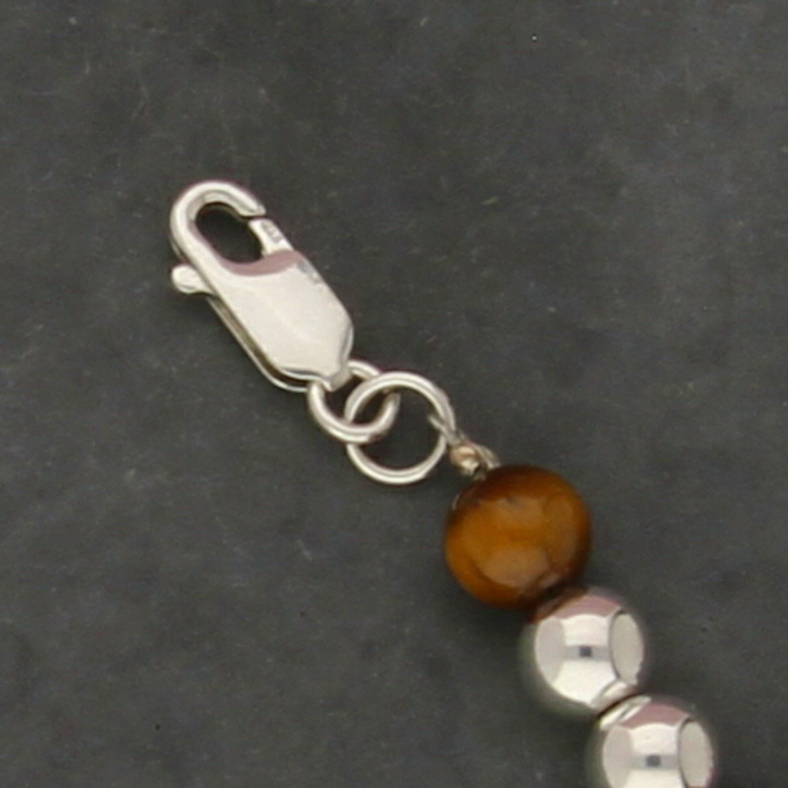 Sterling Silver sterling silver tigers eye bead bracelet size 6.75in Size ONE SIZE - 3 Thumbnail