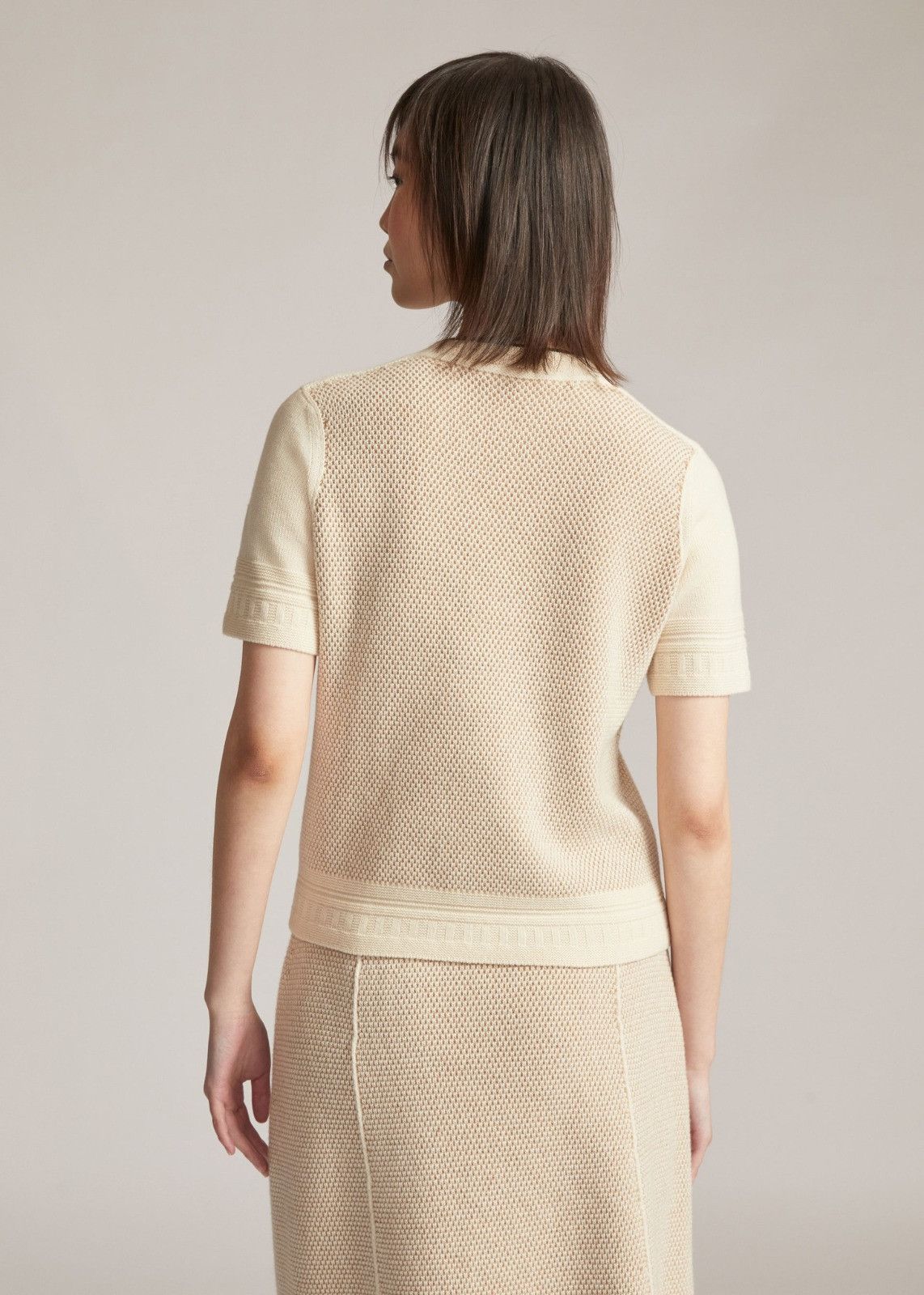 Loro Piana o1srvl11e0125 Sheffield Pike Short-Sleeved Sweater in Cream Size S / US 4 / IT 40 - 5 Thumbnail