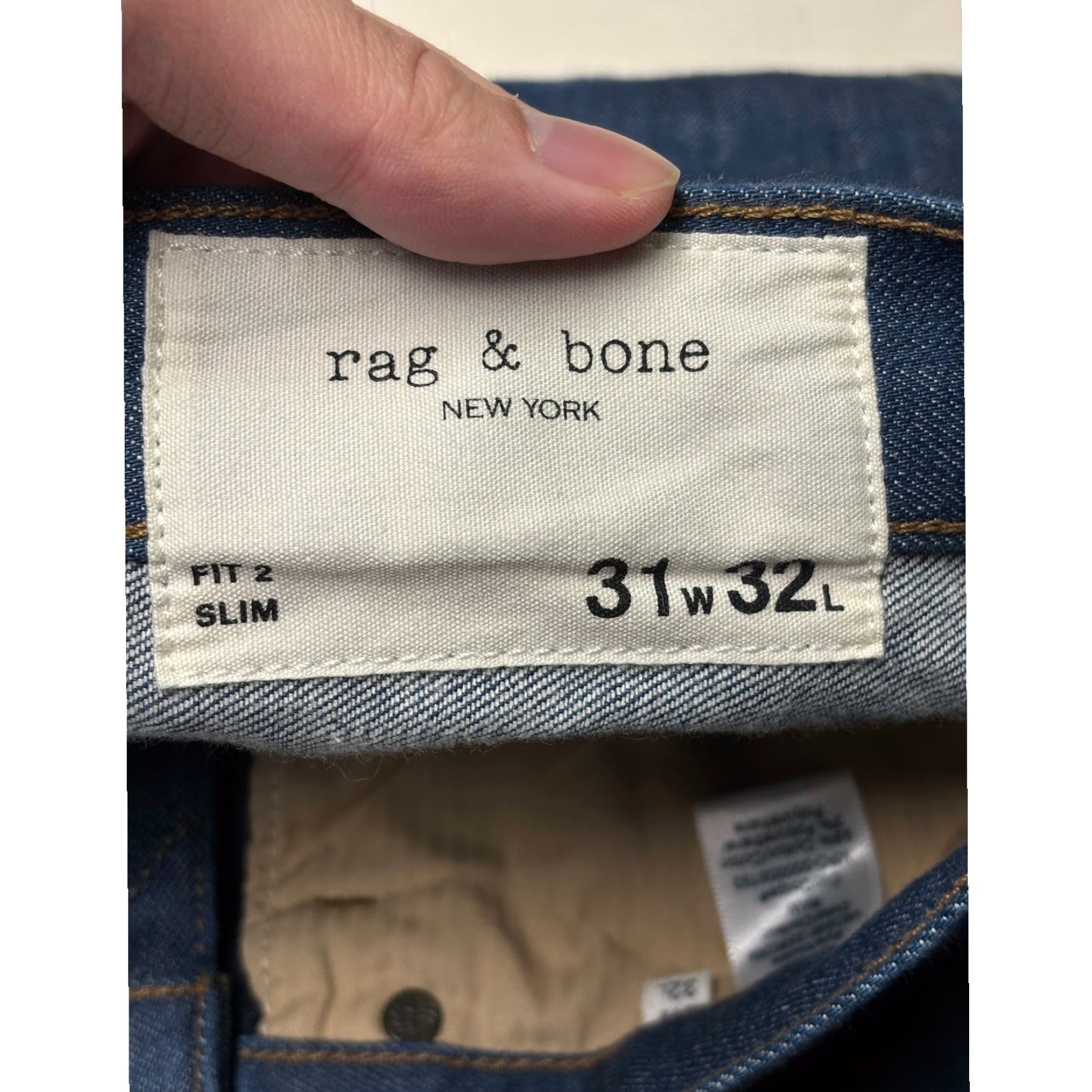 Rag & Bone rag & bone New York FIT 2 Slim Jeans 32W 31L Mens Denim Raw Slim 5-Pocket Hunt 90s style? Size US 32 / EU 48 - 5 Thumbnail