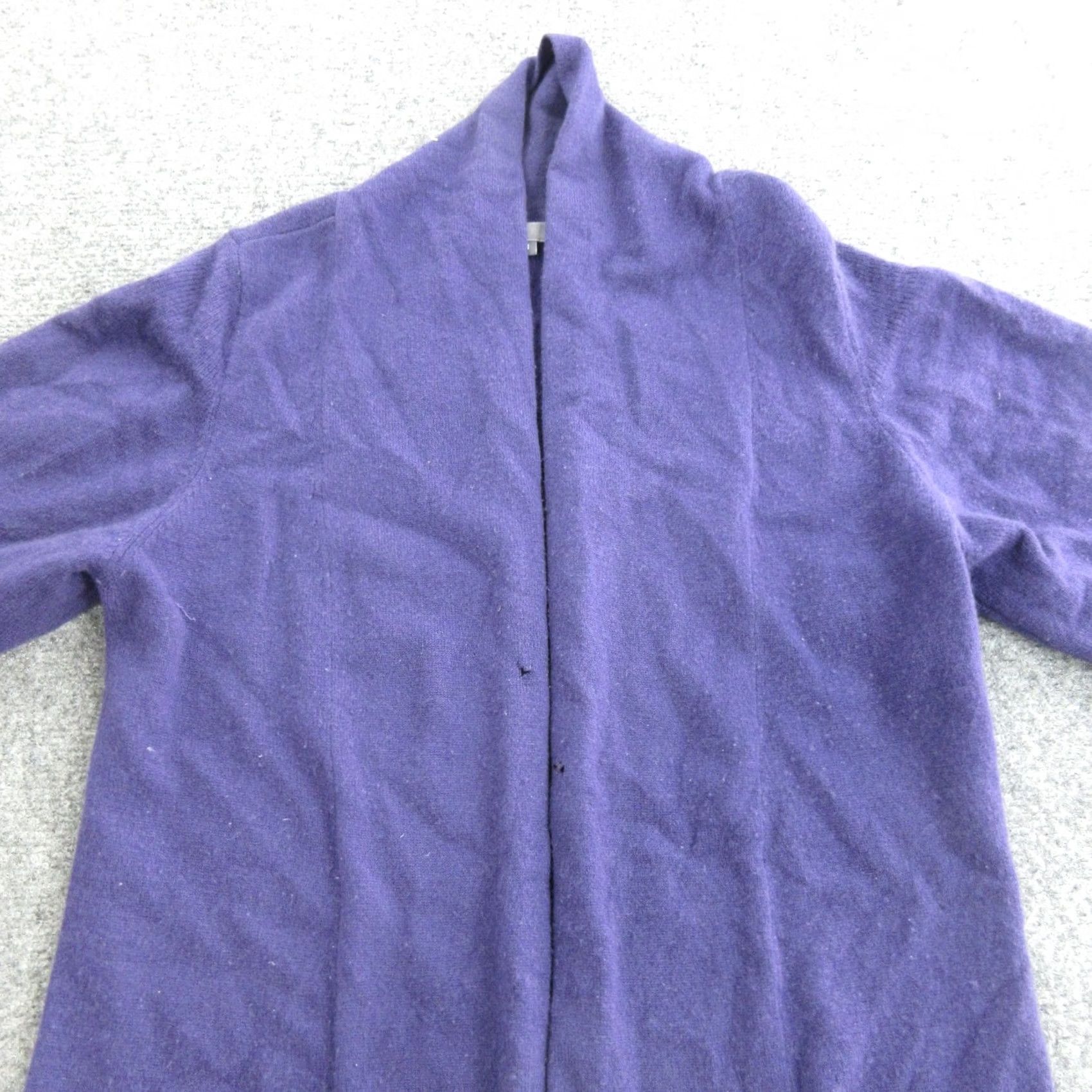 Vince Vince Cardigan Sweater Womens Small Purple 100% Cashmere Open Front Pockets Knit V-Neck Wool/Solid Accessories Included Size S / US 4 / IT 40 - 3 Thumbnail