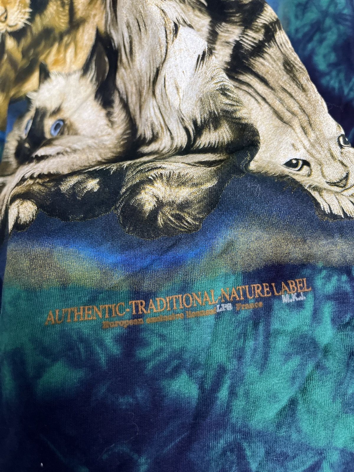 Vintage Cats Acid Tie Dye T-shirt Size US XL / EU 56 / 4 - 9 Thumbnail