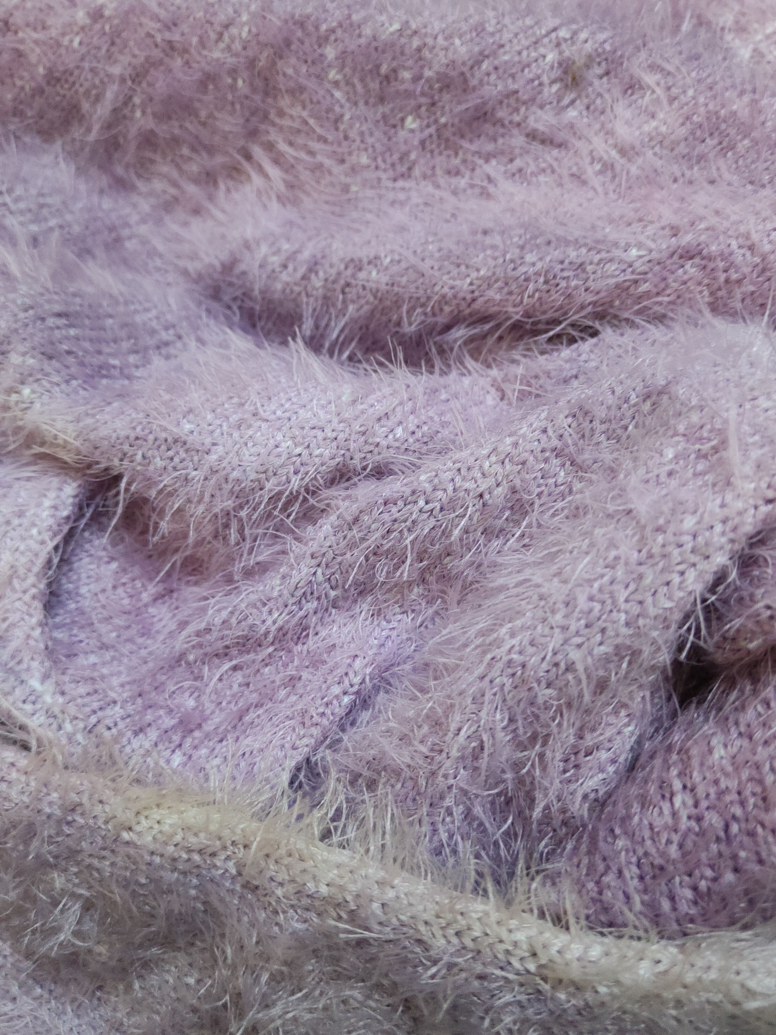 Homespun Knitwear Kobe Lettuce Purple faded Shaggy Fur Mohair Knitwear #S2278 Size S / US 4 / IT 40 - 10 Thumbnail