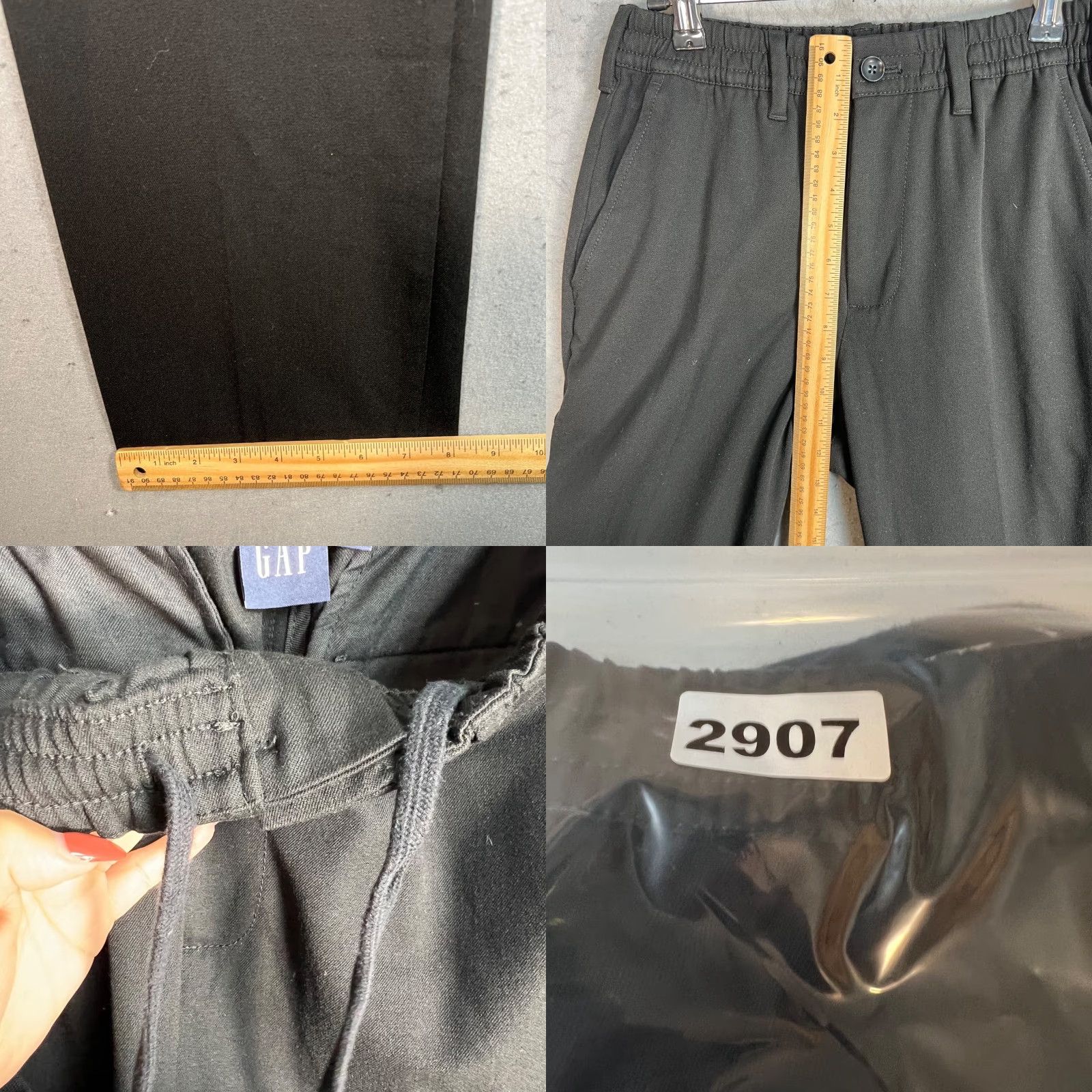 Gap Gap XS Black Elastic Waist Straight Leg Pants Mens Trousers Pleated Dress Pants - Regular Inseam 31in Size US 27 - 8 Thumbnail