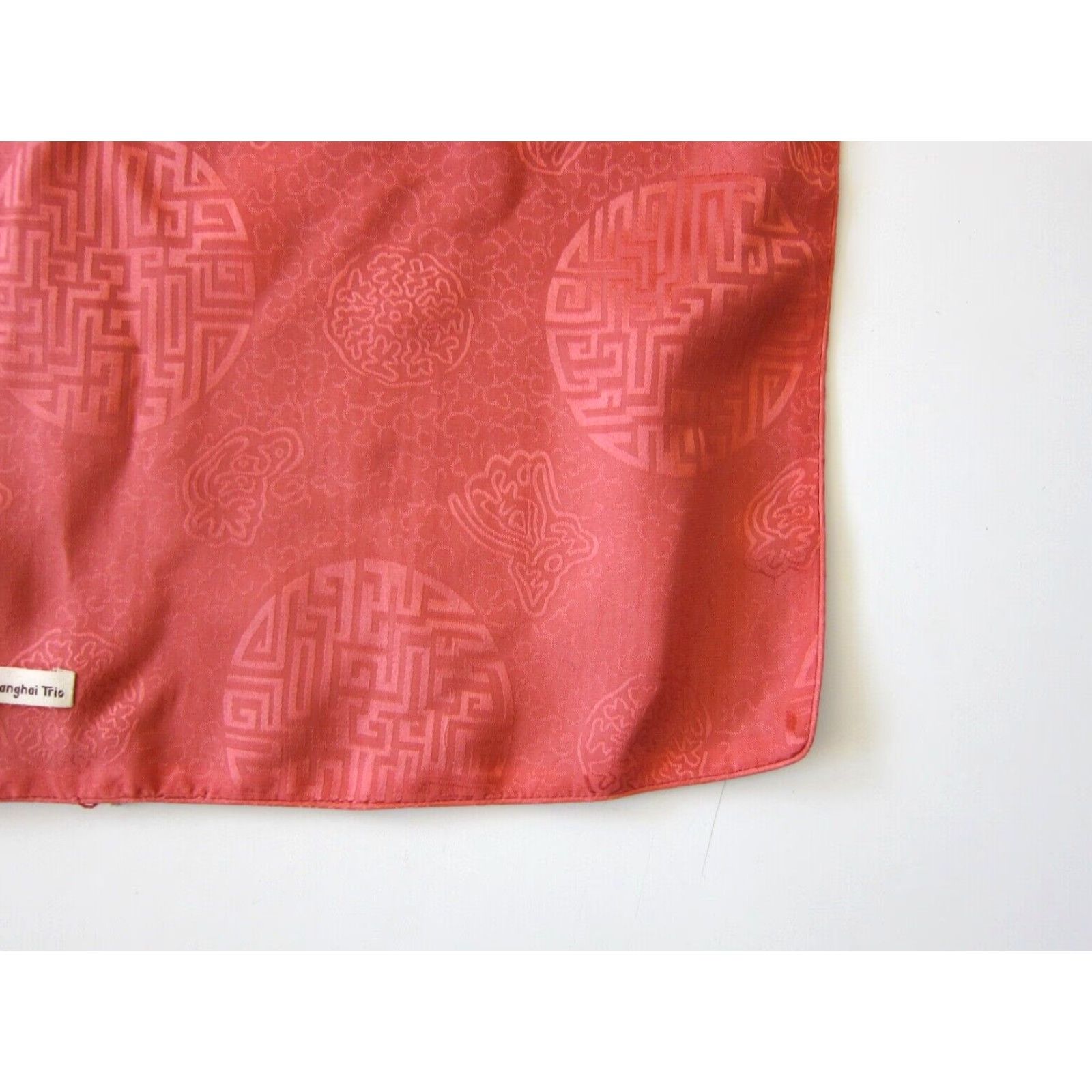 Pinko NWT Shanghai Trio 100% Silk Grey Pink Floral Wide Rectangle Shoulder Neck Scarf Size ONE SIZE - 5 Thumbnail
