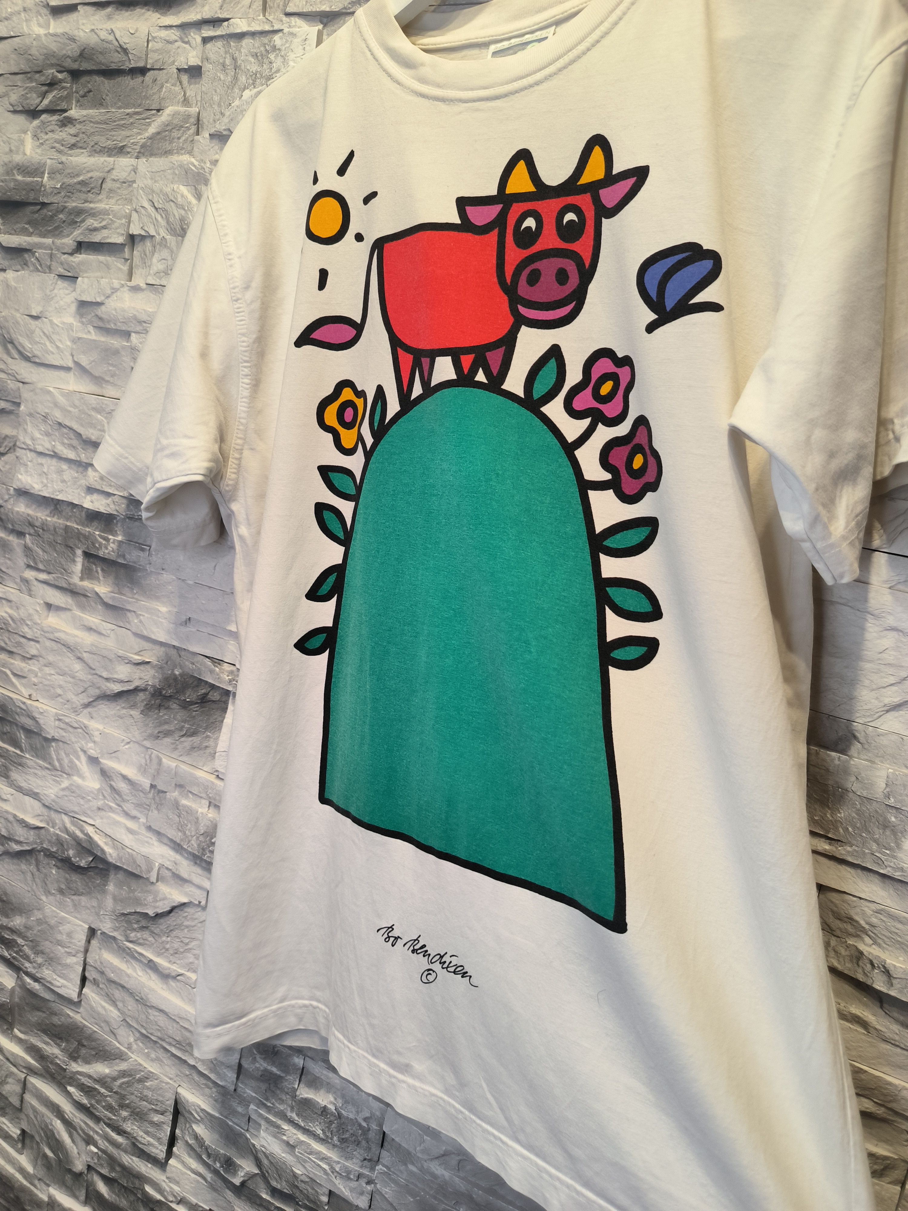 Vintage Vintage Cows on the Hill Bo Bendixen Print T-Shirt Size US M / EU 48-50 / 2 - 3 Thumbnail