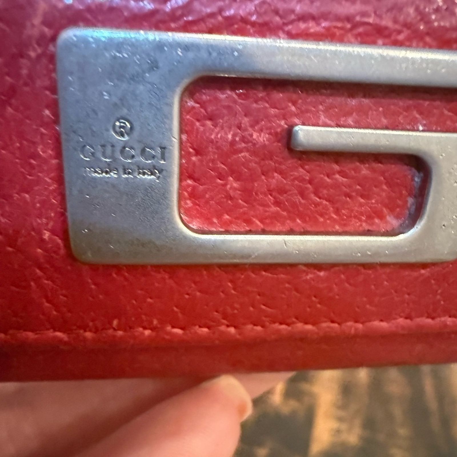 Gucci Gucci Red Leather card/key holder w/Silver detail Size ONE SIZE - 2 Thumbnail