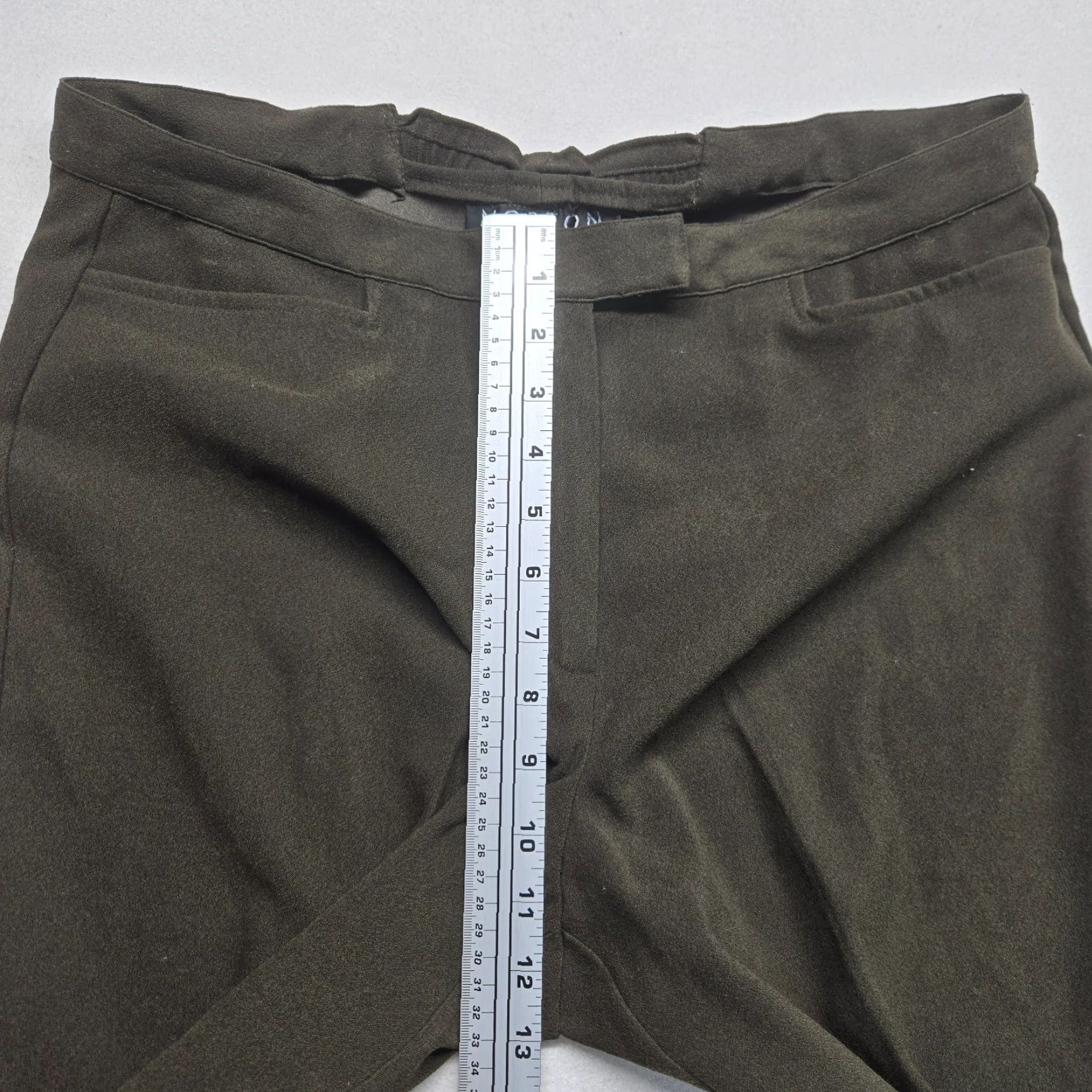 Vintage Norton Studio Women Pants 12P Petite Army Green Straight Dress Pants Size 34" / US 12 / IT 48 - 5 Thumbnail