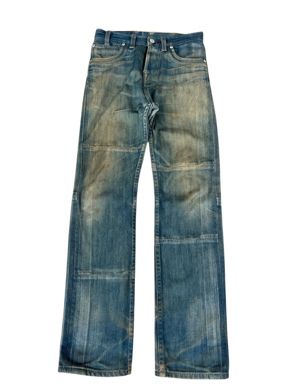 Levi's 2004 Levi’s Red Dirty Mud Stains Denim Patchwork Jeans Thick Size US 29 - 1 Thumbnail