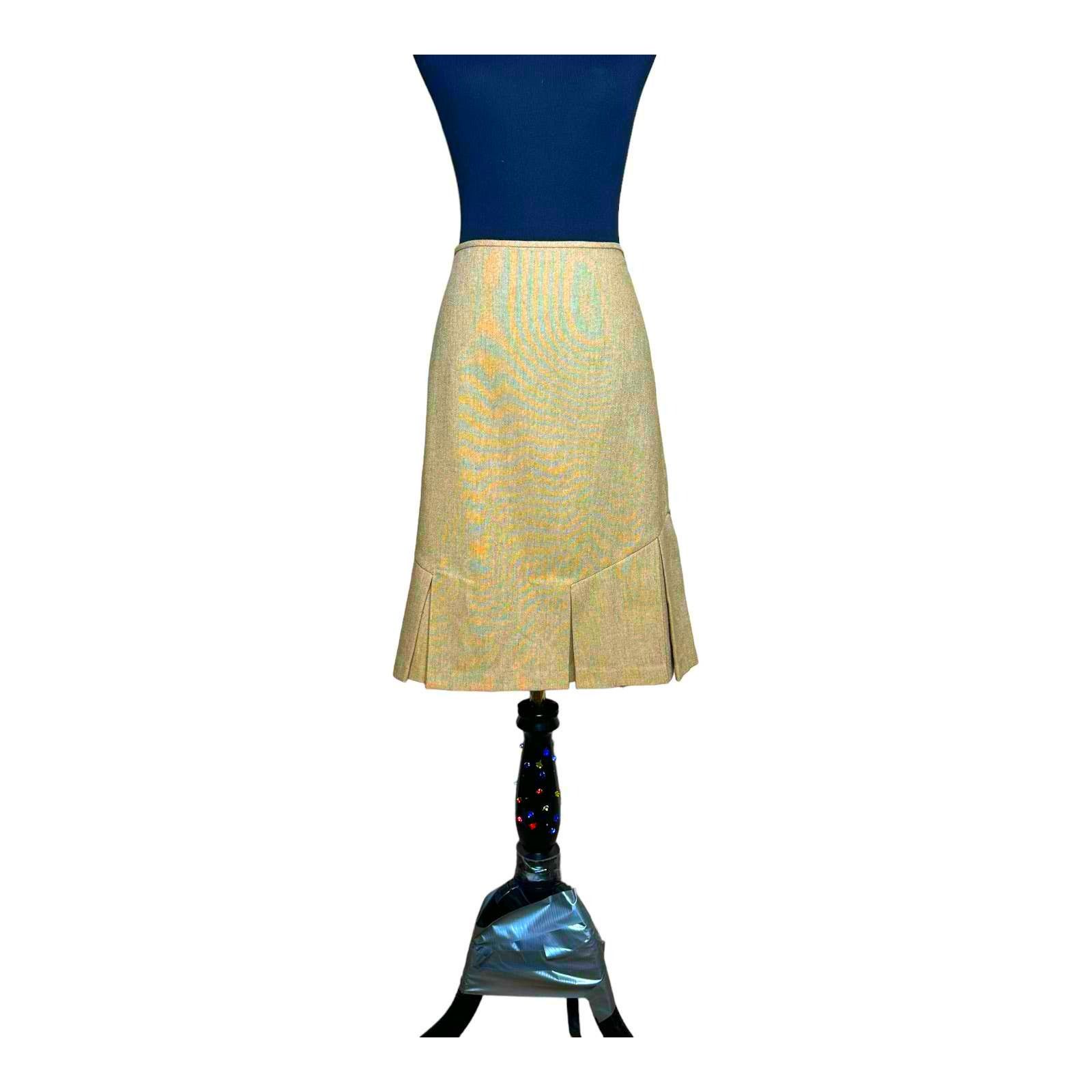 George George beige knee length skirt size 12 Size 32" / US 10 / IT 46 - 7 Thumbnail