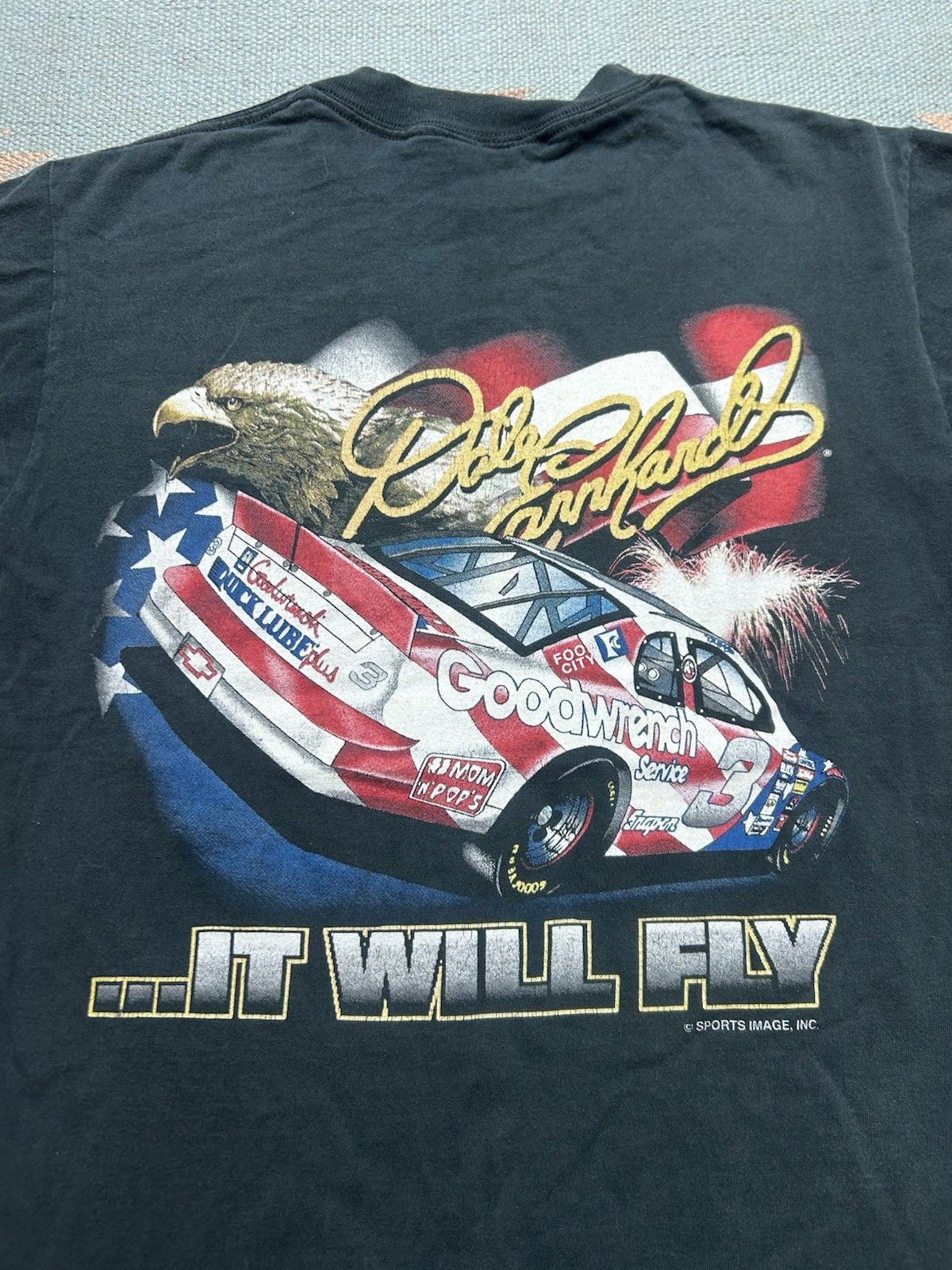 Vintage Vtg t shirt Dale Earnhardt nascar will fly eagle flag USA M Size US M / EU 48-50 / 2 - 3 Thumbnail