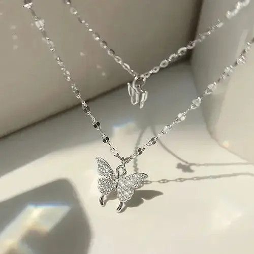 Japanese Brand × Vintage Lats New Shiny Butterfly Necklace Exquisite Double Size ONE SIZE - 3 Thumbnail