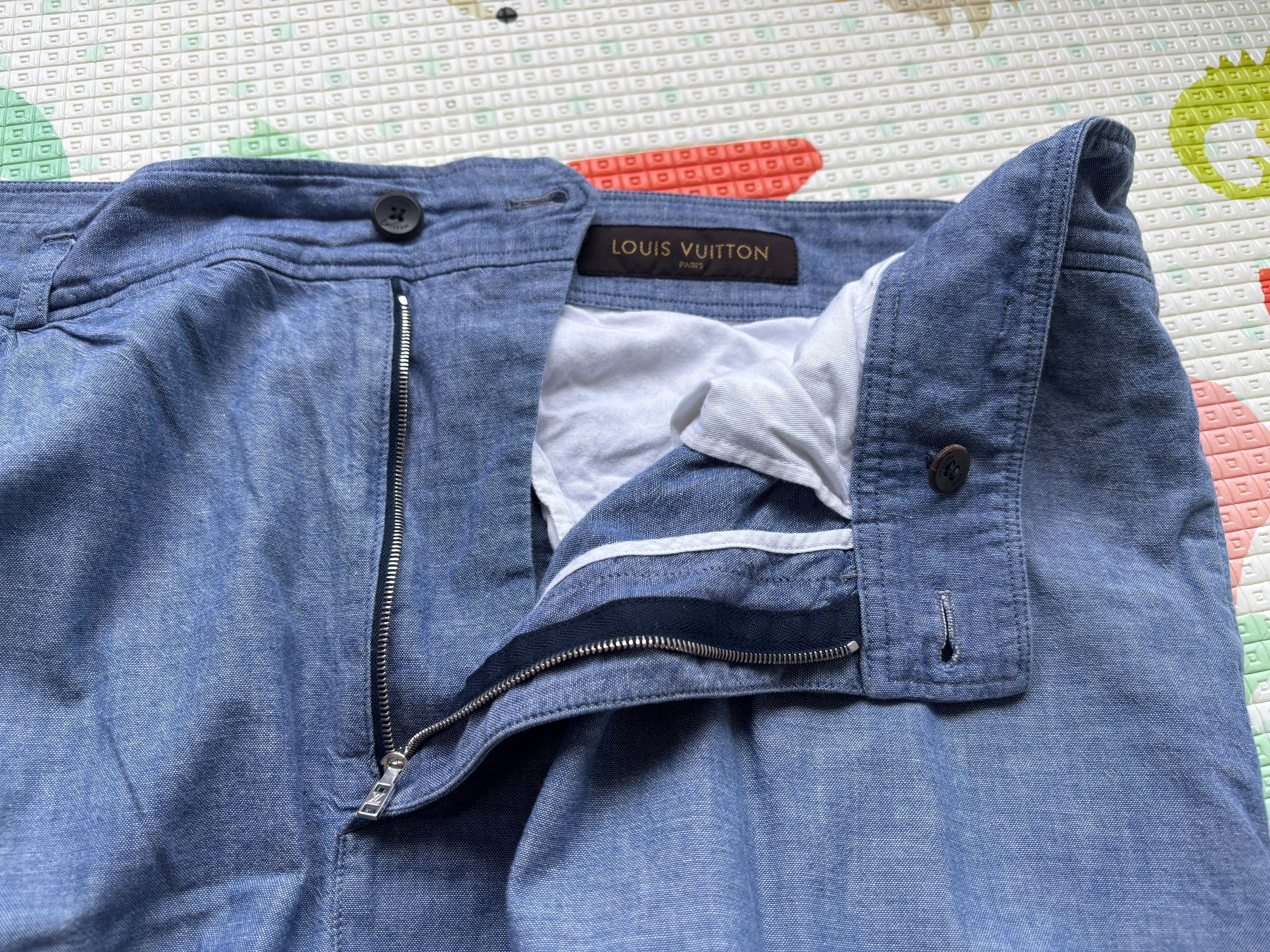 Louis Vuitton Louis Vuitton Blue Cotton Chambray Shorts 39-40 Size US 32 / EU 48 - 7 Thumbnail