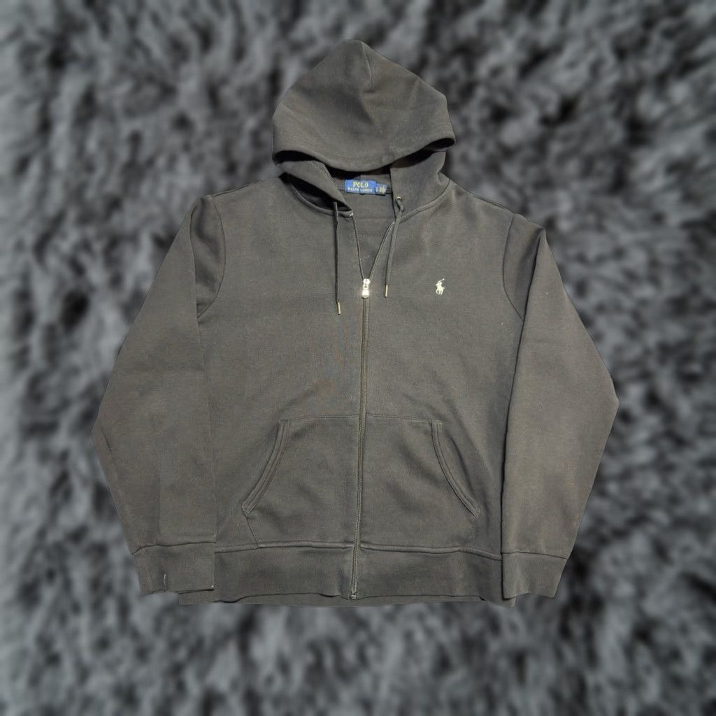 Polo Ralph Lauren VINTAGE Polo Ralph Lauren Sweatshirt Gray Full Zip Hoodie Sz L Logo Size US L / EU 52-54 / 3 - 1 Thumbnail