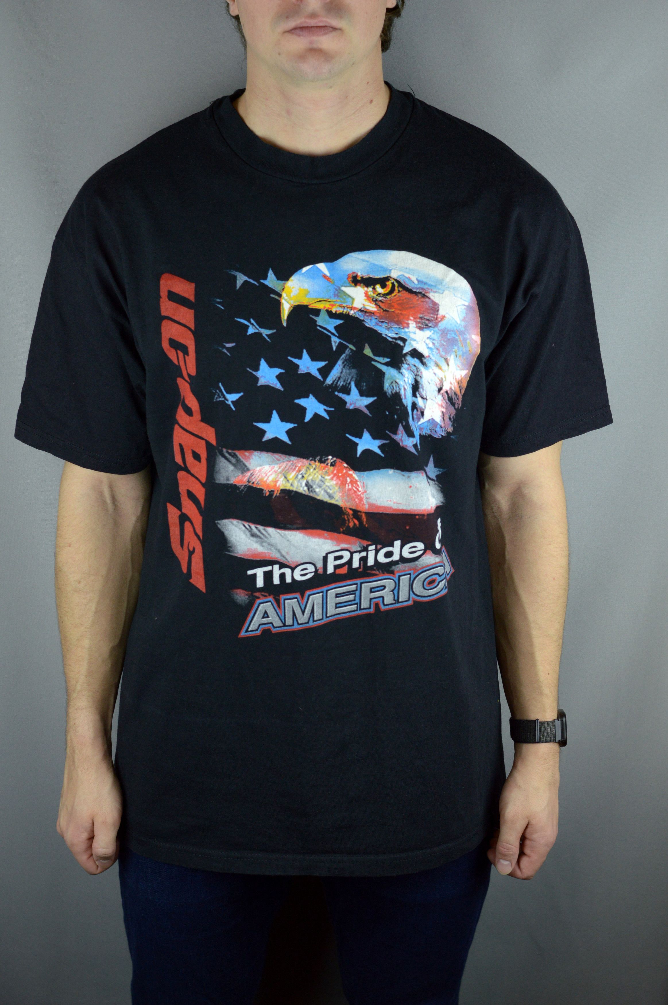 Vintage Vintage Snap On The Pride Of America Bold Eagle 90s t shirt Size US XL / EU 56 / 4 - 1 Thumbnail