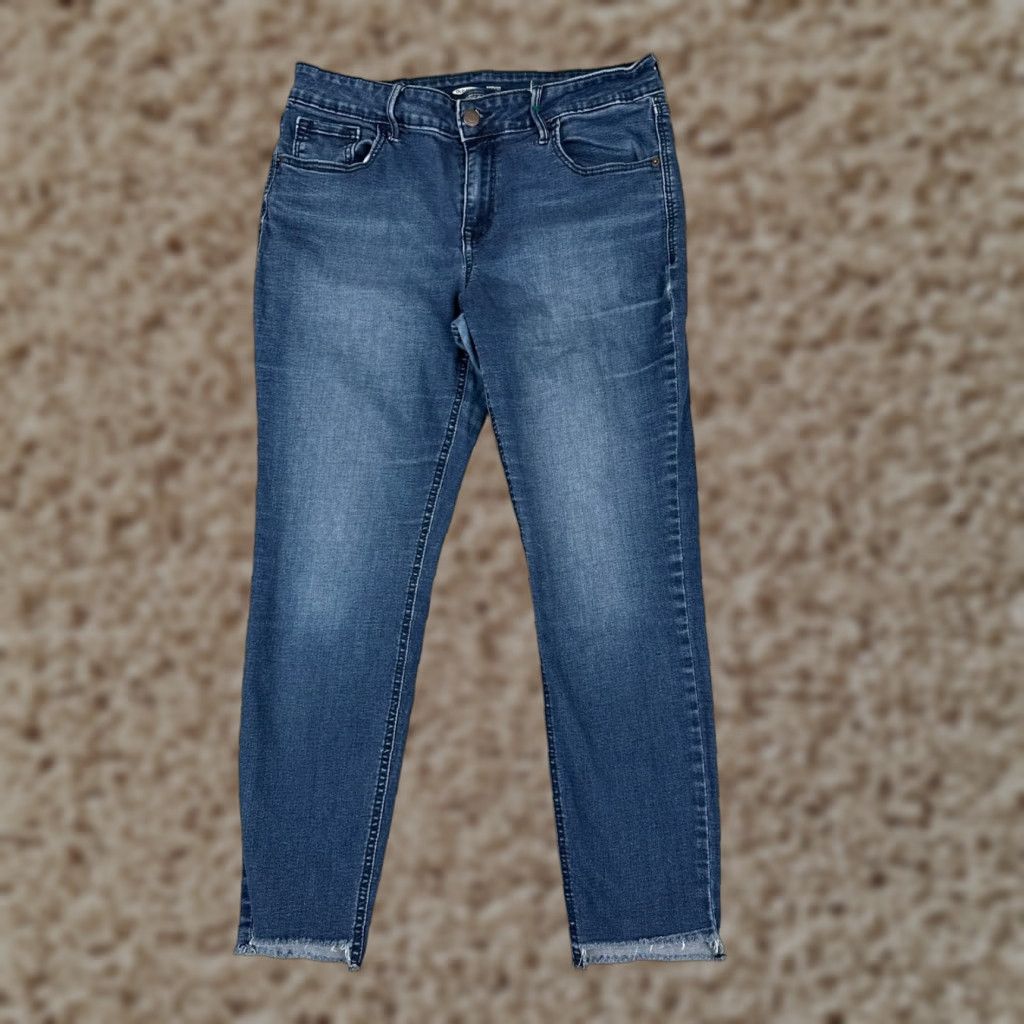 Old Navy Old Navy Rockstar Super Skinny Jeans Womens 12 Blue Denim Mid Rise 30x24 Distressed Retro Size 34" / US 12 / IT 48 - 1 Thumbnail