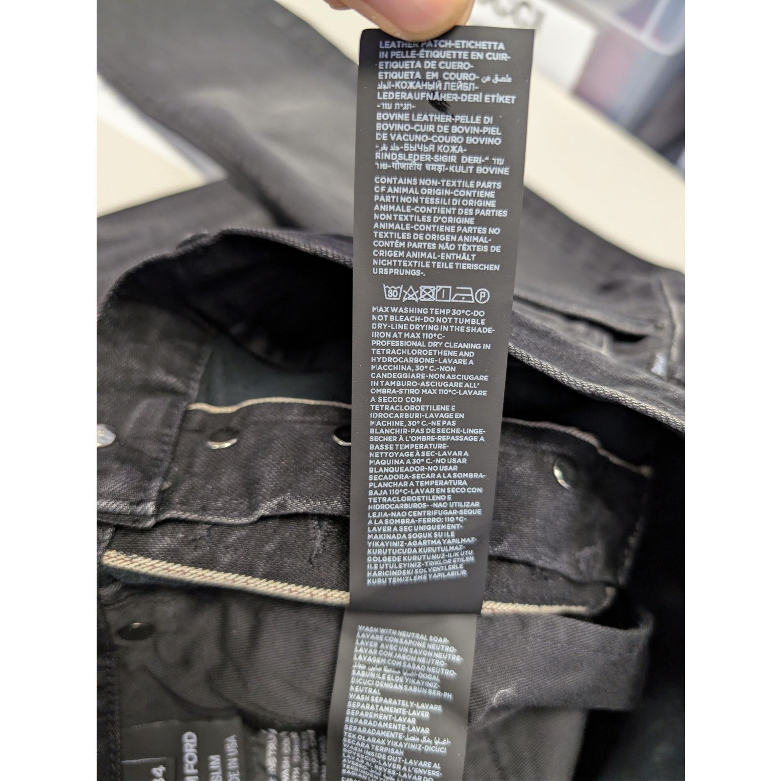 Tom Ford o1rshd1 Slim Fit Denim Jeans in Aged Black Size US 34 / EU 50 - 19 Thumbnail