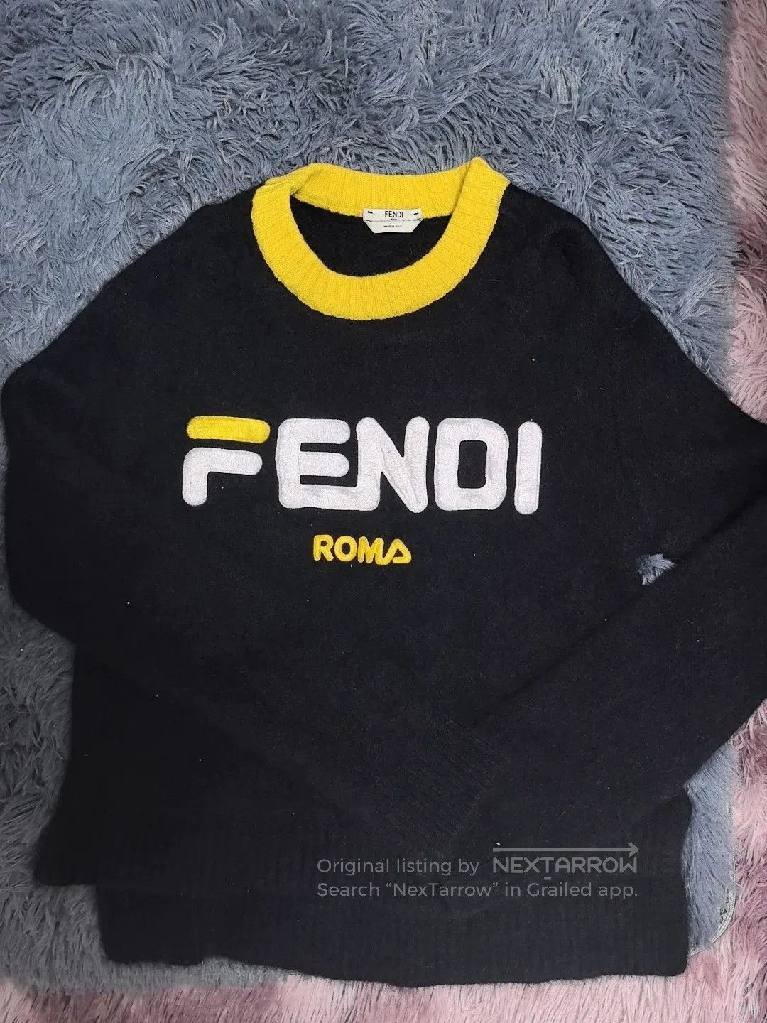 Fendi fendi black sweater with yellow collar. Size US M / EU 48-50 / 2 - 1 Thumbnail