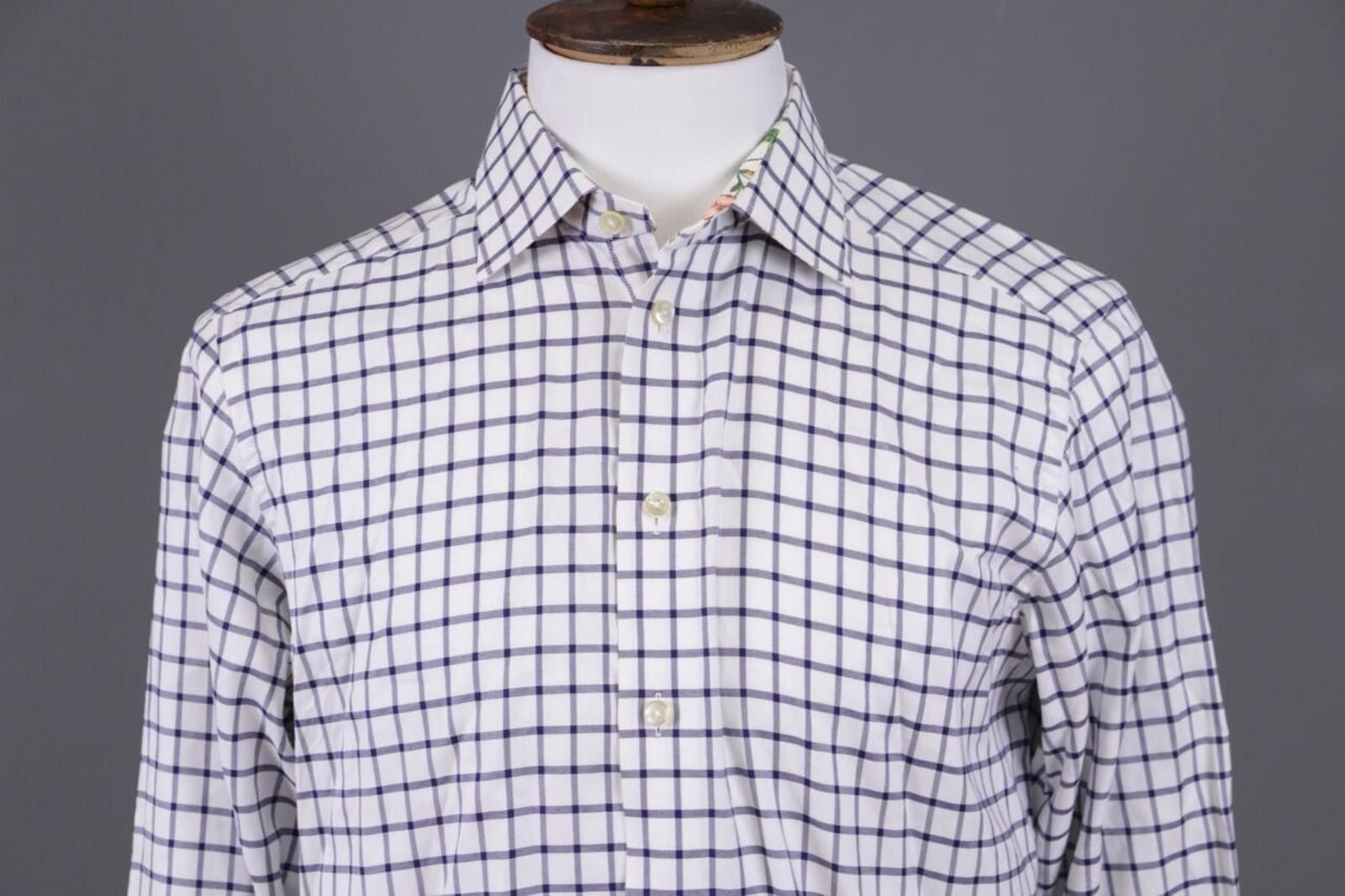 Eton Eton Contemporary Fit White Check Shirt Size 42 / 16 Size US M / EU 48-50 / 2 - 2 Thumbnail