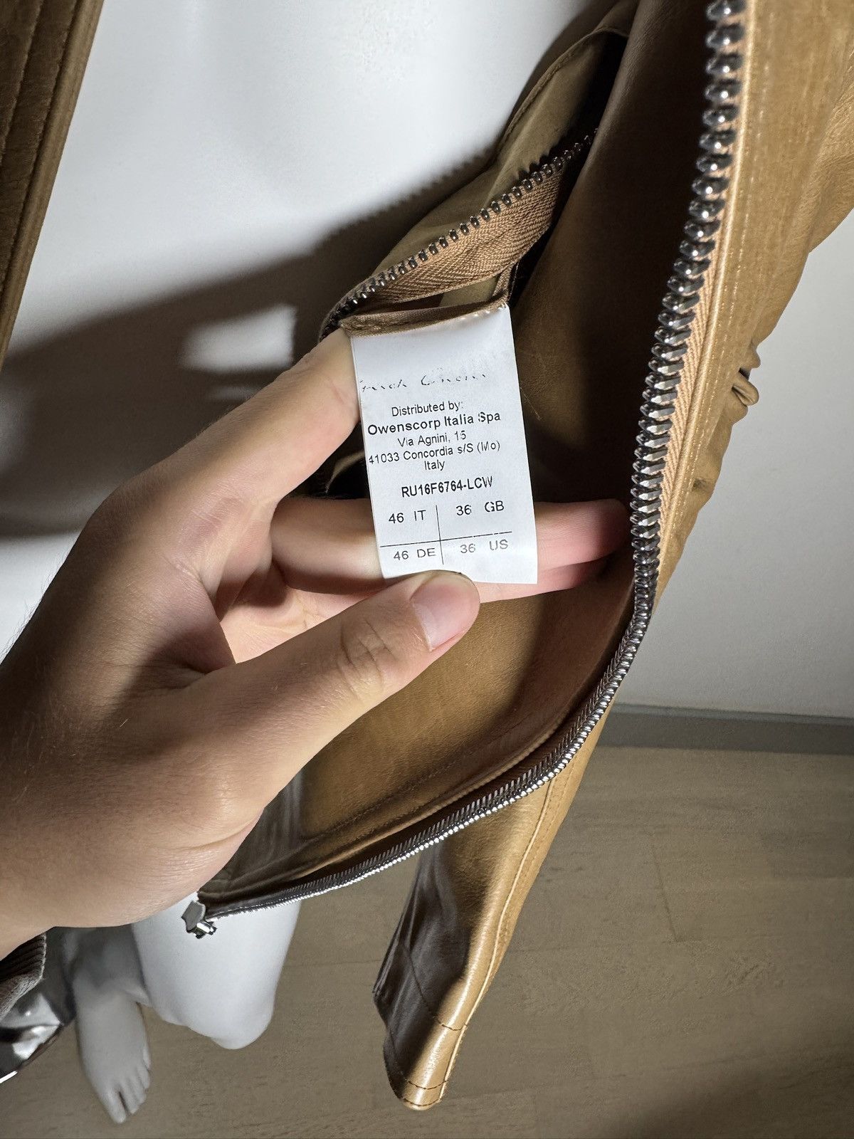 Rick Owens Rick Owens Camel Beige Leather Biker Jacket – FW16 Mastodon Size US S / EU 44-46 / 1 - 9 Thumbnail
