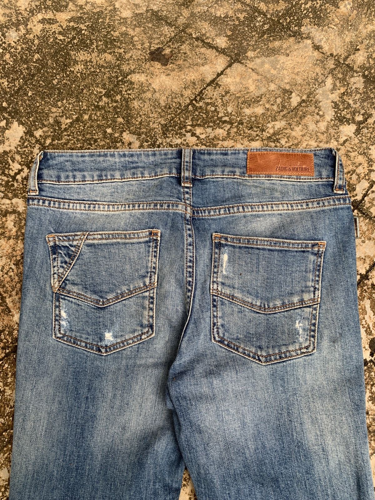 If Six Was Nine × Japanese Brand × Zadig & Voltaire Zadig & Voltaire Studded Disstressed Stretchy Jeans Pants Size 30" / US 8 / IT 44 - 10 Thumbnail