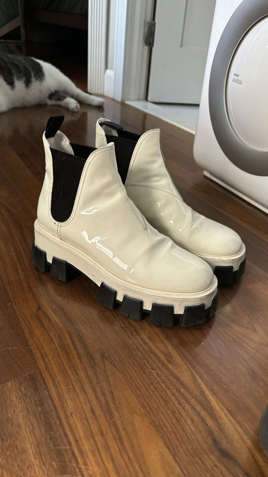Prada Prada Platform Patent Leather Chelsea Boots Size US 10 / IT 40 - 1 Thumbnail