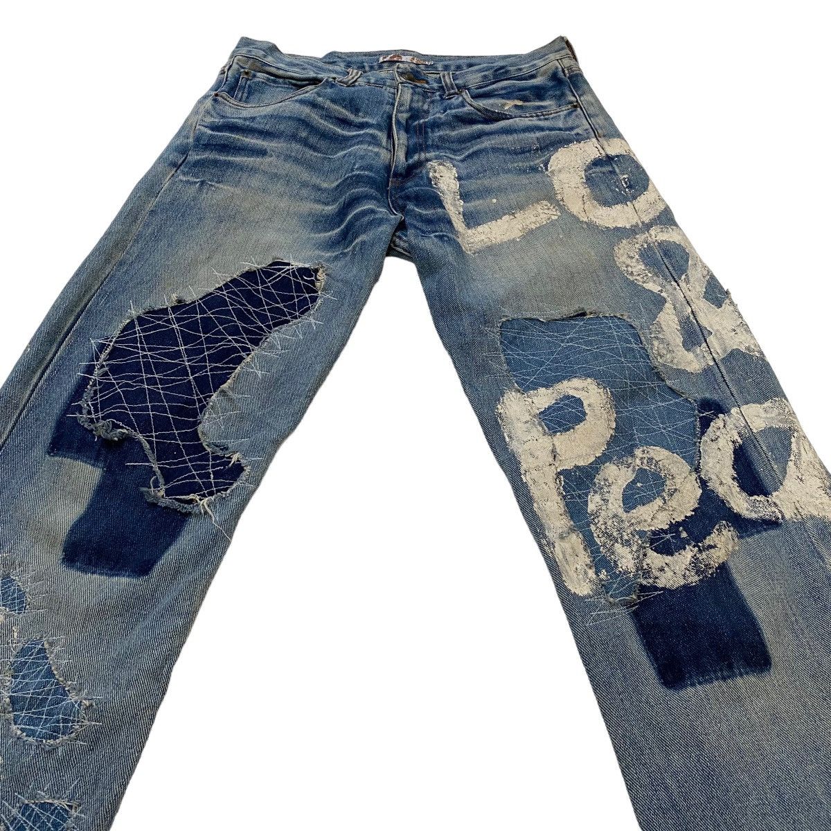 Japanese Brand ☀️Nice design japanese style patchwork boro jeans Size US 30 / EU 46 - 3 Thumbnail