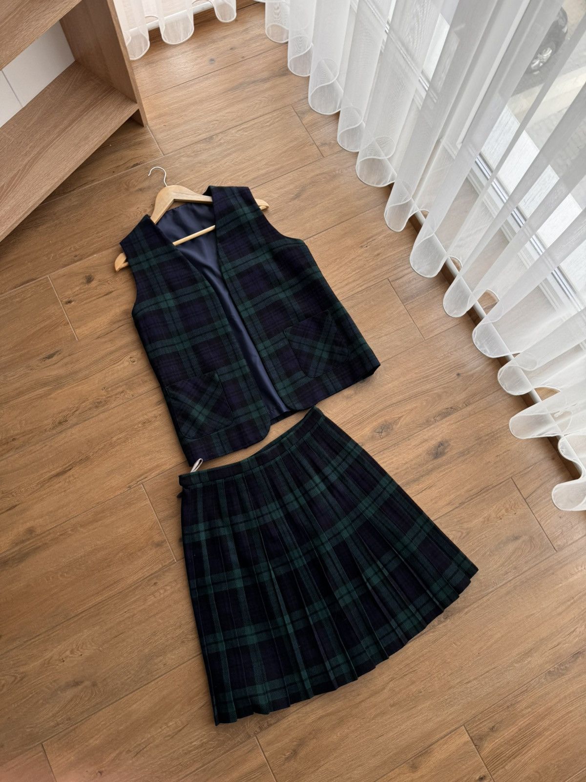 New England Shirt Company × Vintage Vintage Allander House of Fraser 90’s Tartan Wool Skirt&Vest Size 28" / US 6 / IT 42 - 5 Thumbnail