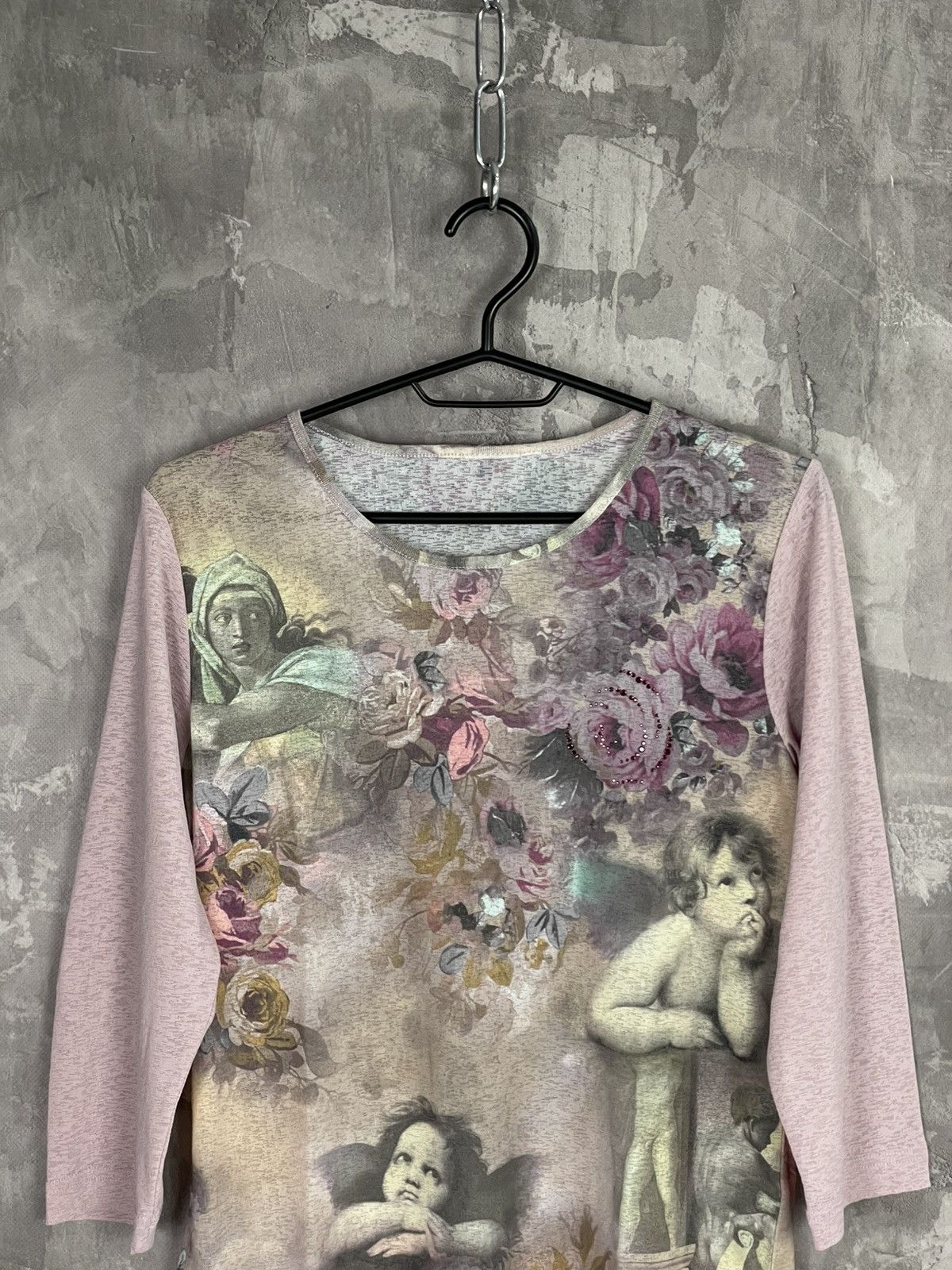 20471120 × Hysteric Glamour × Le Grande Bleu (L.G.B.) Y2K Hysteric Glamour Style Mesh “Angels” Long Sleeve Size M / US 6-8 / IT 42-44 - 2 Thumbnail