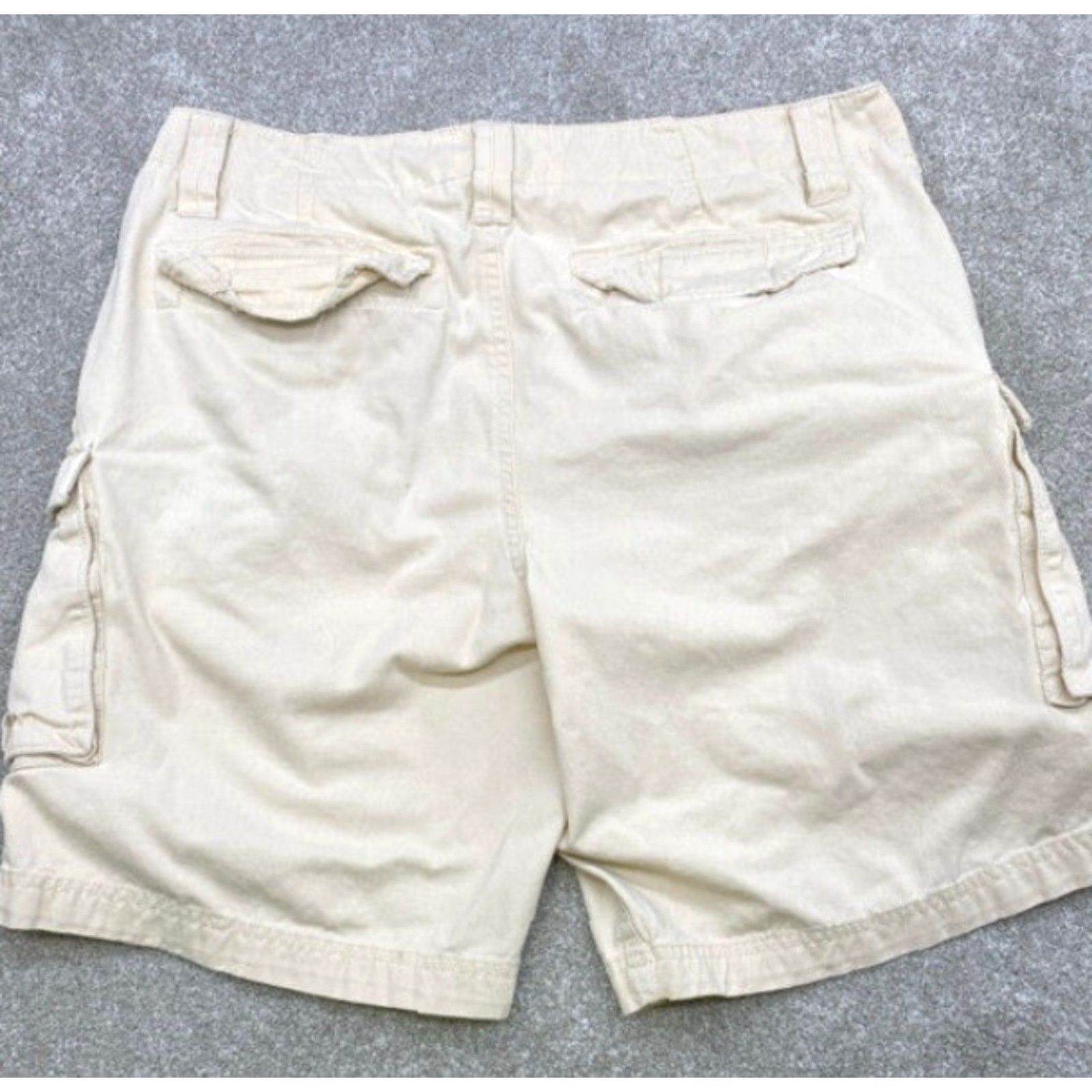 Vintage John Bartlett Cargo Shorts Men's 34x9 Cream 100% Cotton Button Pockets 4942 Size US 34 / EU 50 - 5 Thumbnail
