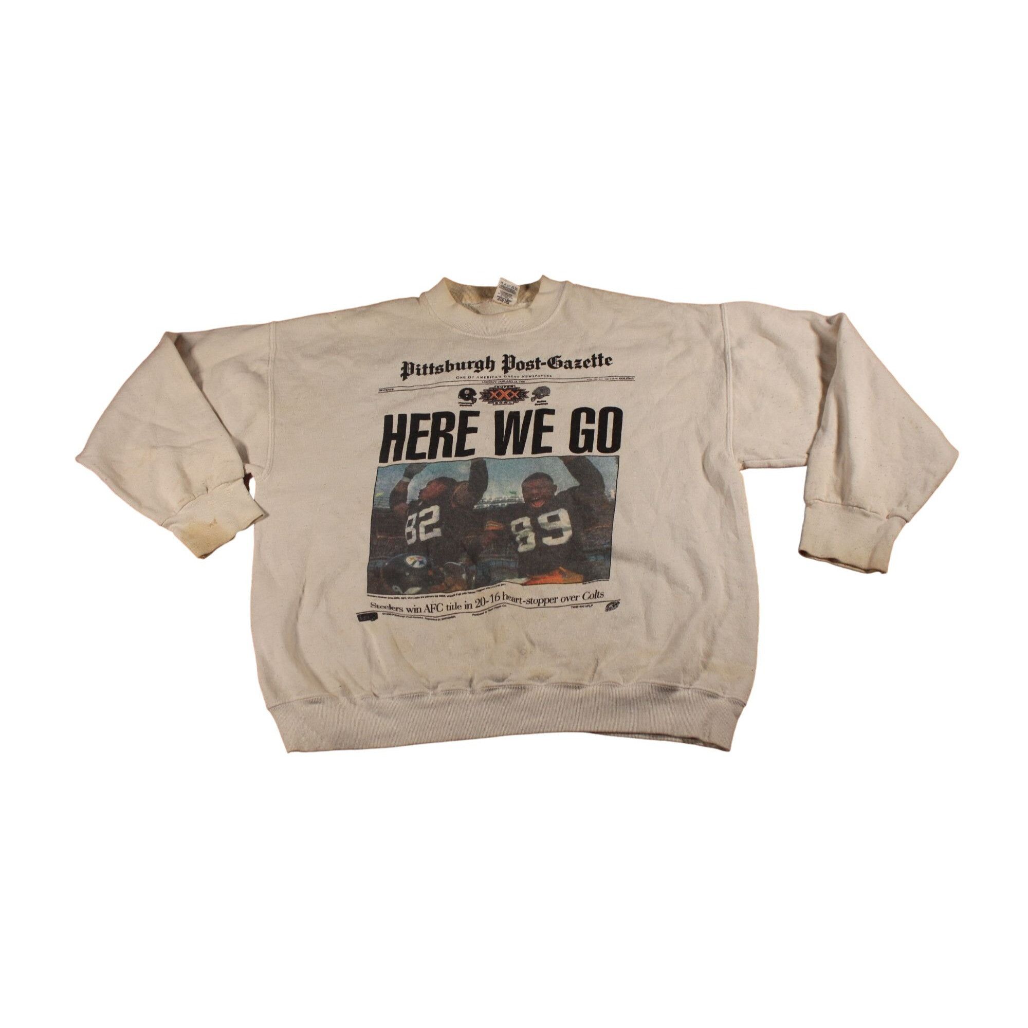 Fruit Of The Loom Vintage Pittsburgh Steelers Post Gazzette Newspaper Print Sw Grailed