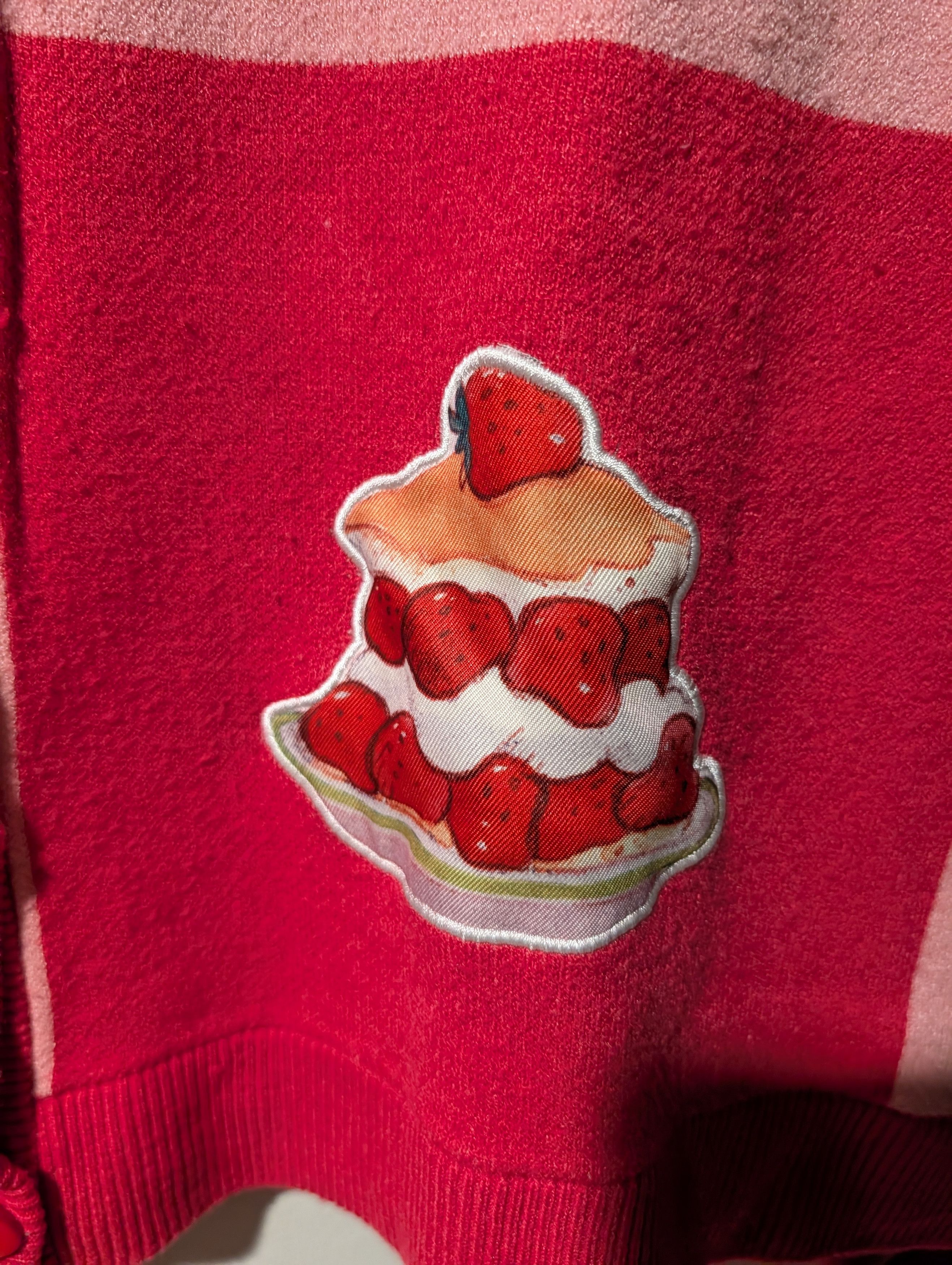 Strawberry Strawberry Shortcake Cardigan Sweater Pink Gingham Patchwork Size L / US 10 / IT 46 - 2 Thumbnail