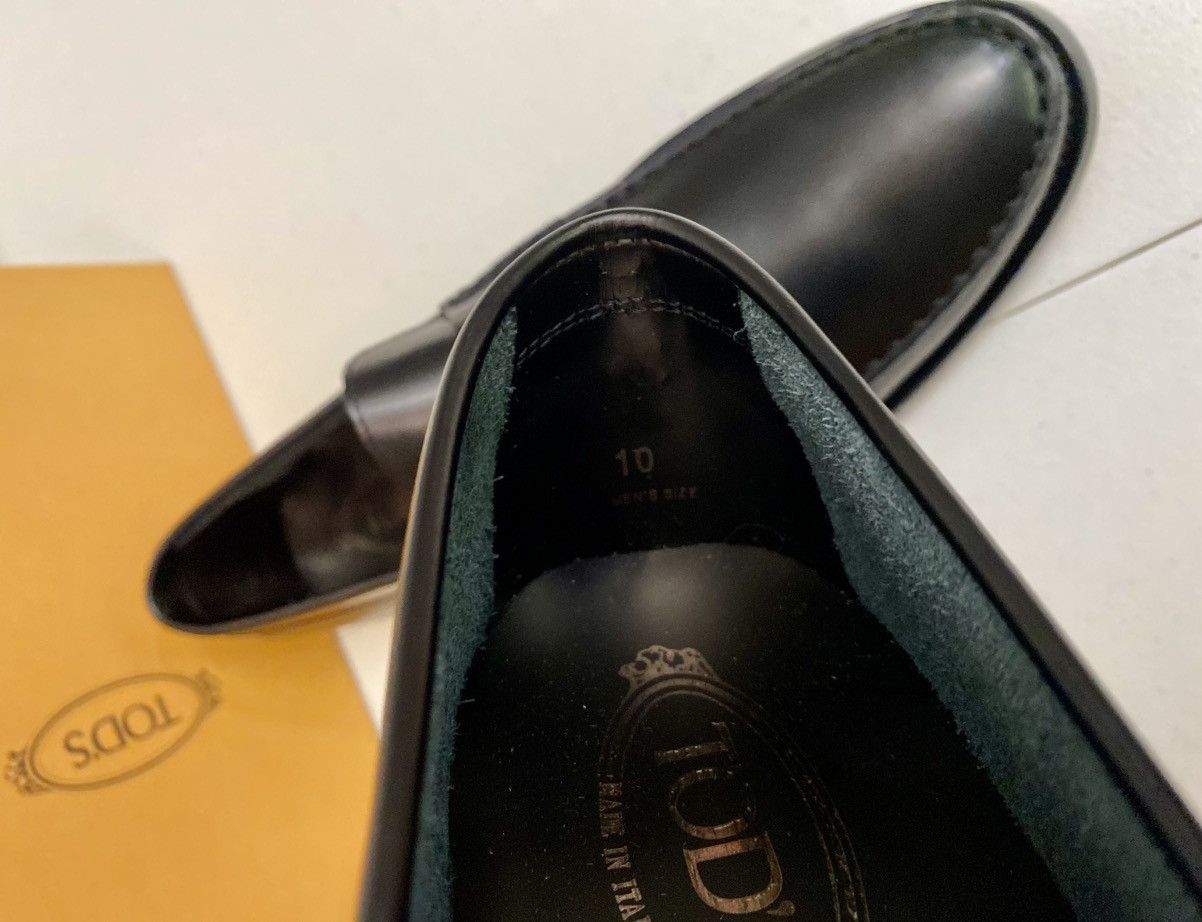 Tod's Tod’s 🇮🇹 Black Calf Leather Logo Emboss Devon Loafer 11 New Size US 11 / EU 44 - 3 Thumbnail