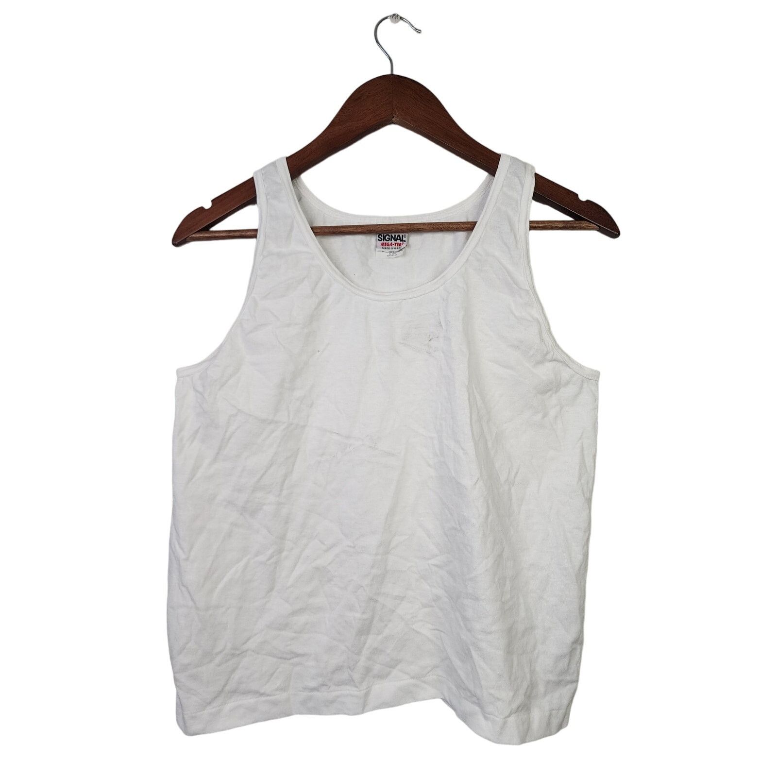 Signal Sport Vintage White Blank Sleeveless Shirt Tank Top VTG Large 90s Size L / US 10 / IT 46 - 1 Thumbnail