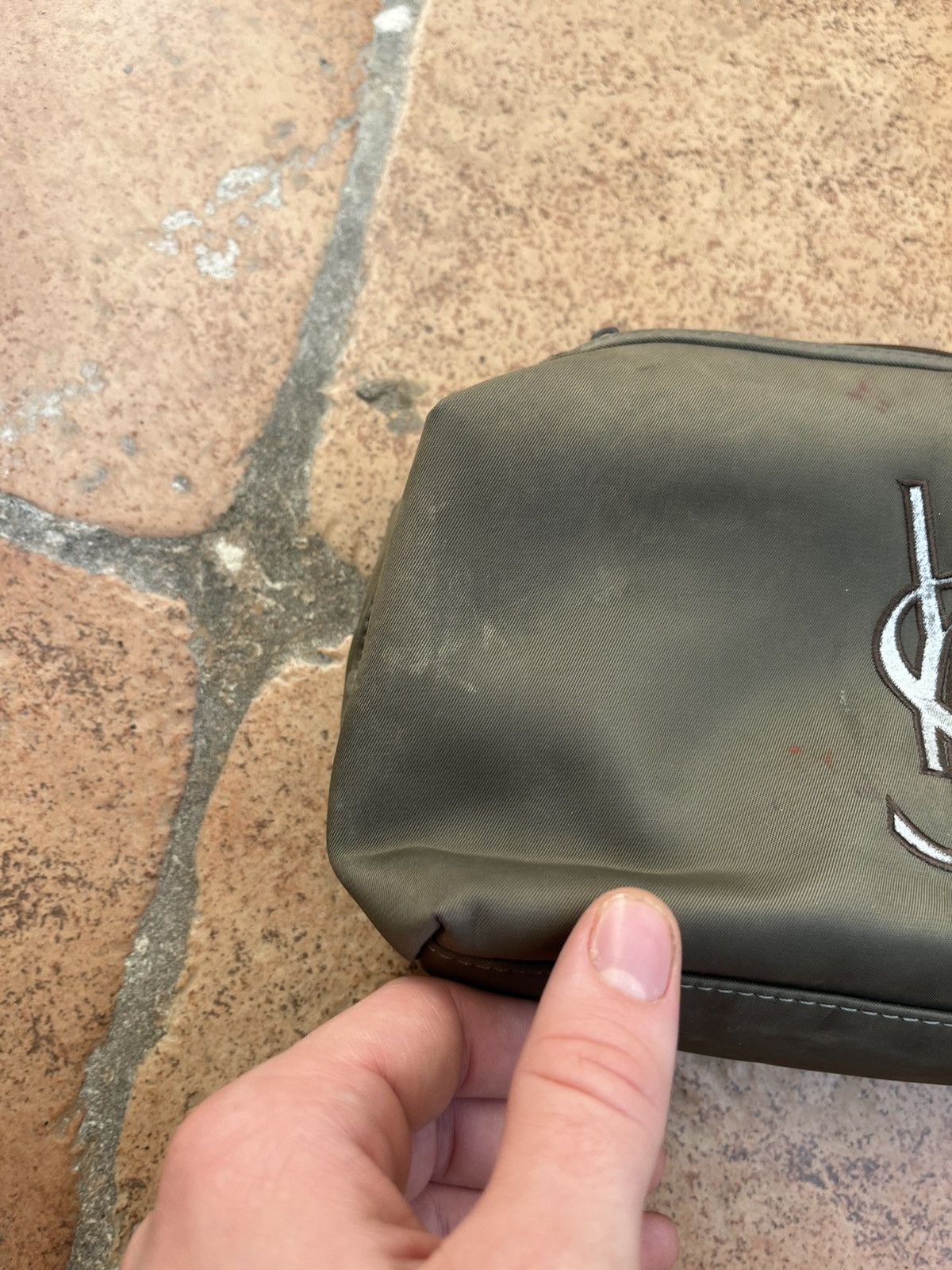 Yves Saint Laurent 🖤 YSL (Yves Saint Laurent) Khaki/Olive Pouch / Makeup Bag Size ONE SIZE - 4 Thumbnail